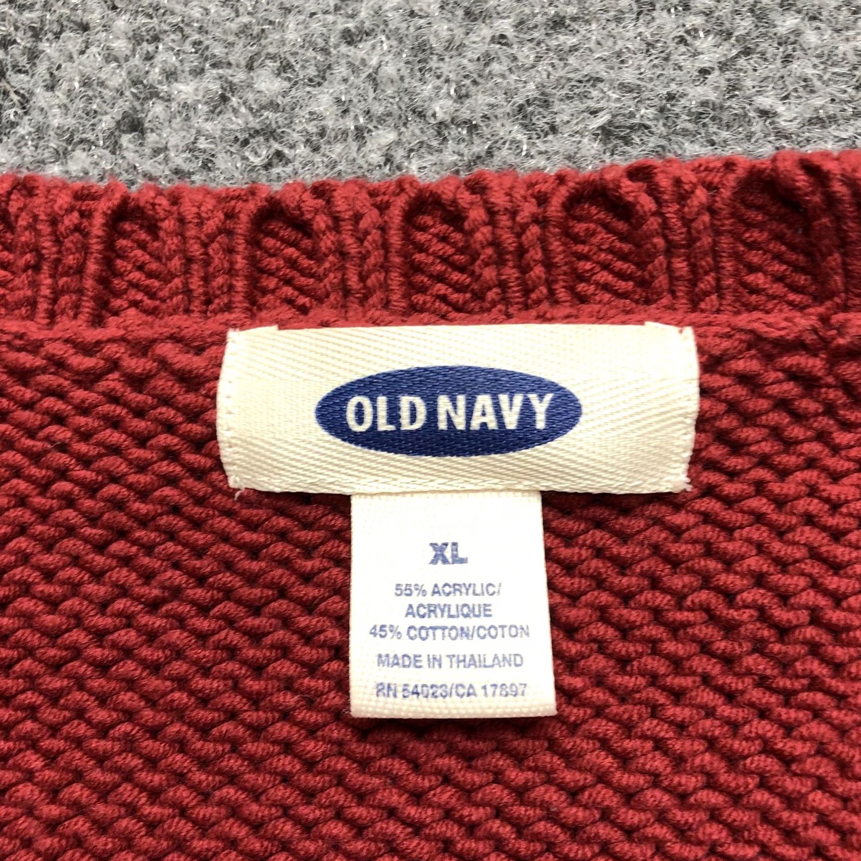Old Navy Old Navy Sweater Mens XL Red Gray Colorblock Crewneck Pullover Knit Casual Knit Shirt Size US XL / EU 56 / 4 - 2 Thumbnail