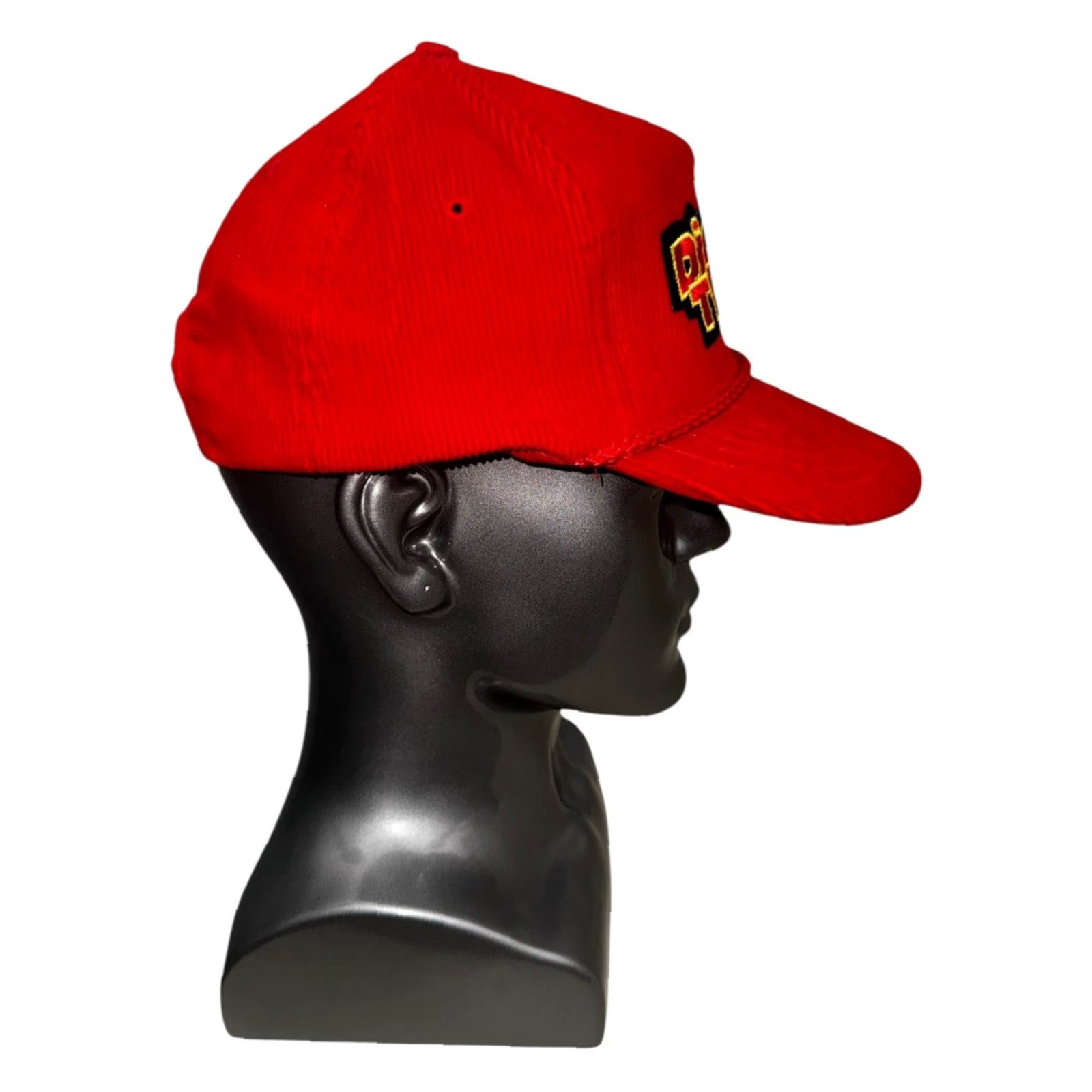 Disney VINTAGE Dick Tracy Hat Disney Corduroy Snapback Mens Cap Movie Promo 1990 Adjustable Red Cotton Corduroy Disney Vintage Men Cap Mens Size ONE SIZE - 5 Thumbnail