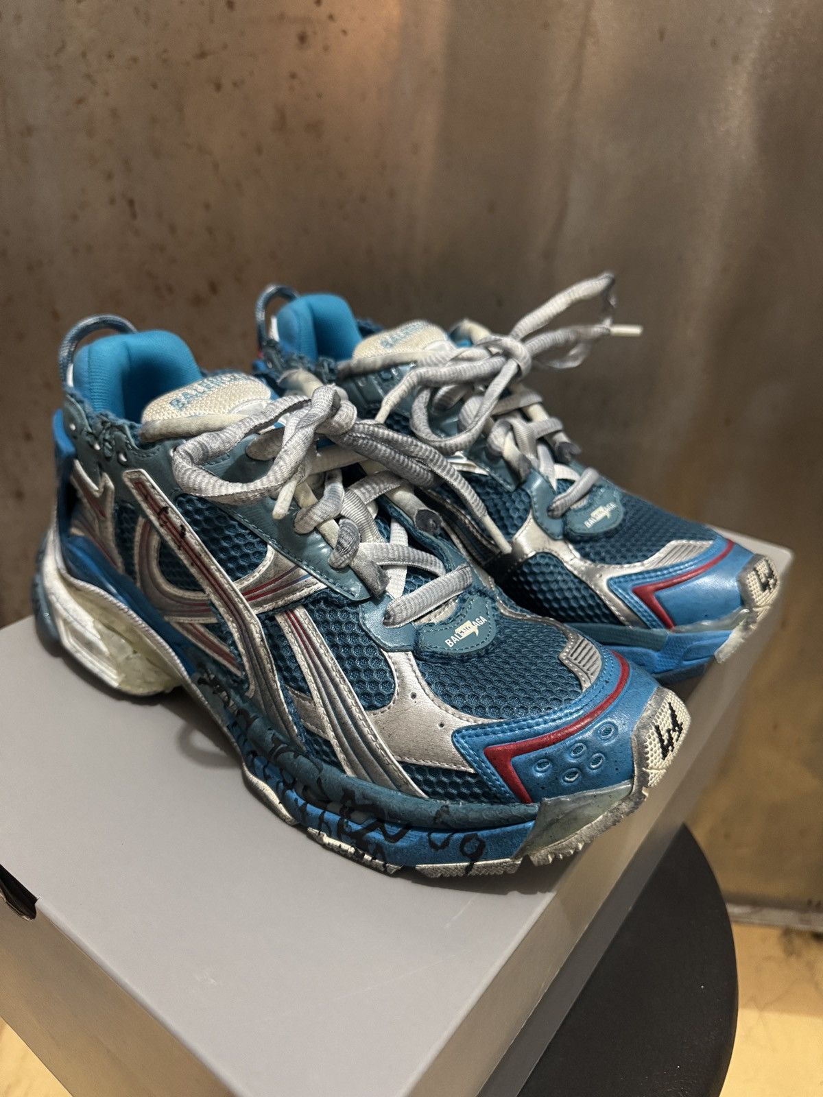 Balenciaga Balenciaga Runner - Marathon Blue/Silver Size US 8 / EU 41 - 5 Thumbnail