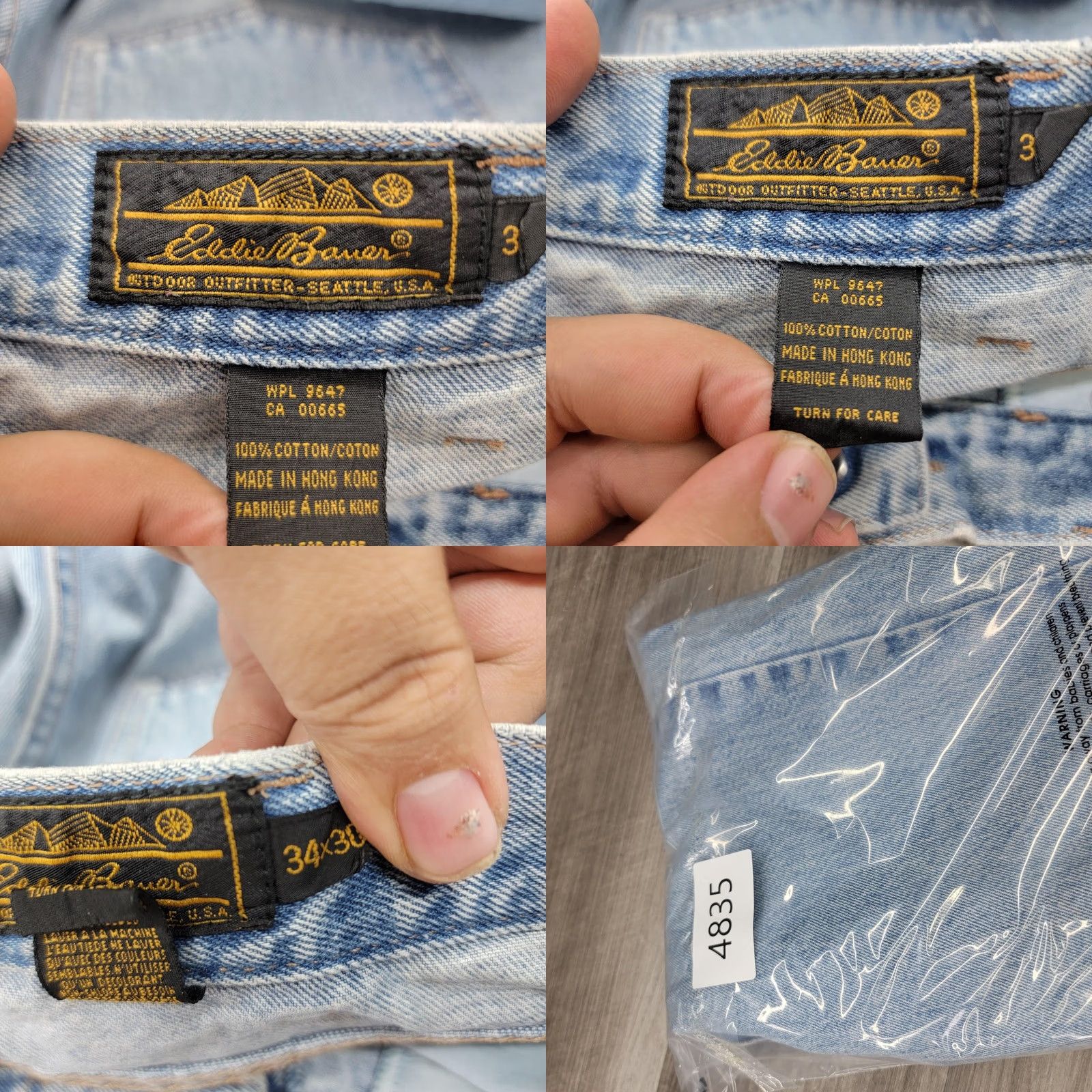 Eddie Bauer VINTAGE Eddie Bauer Jeans Mens 34x30 Light Wash Blue Denim 90s Hong Kong Made Size US 34 / EU 50 - 9 Thumbnail