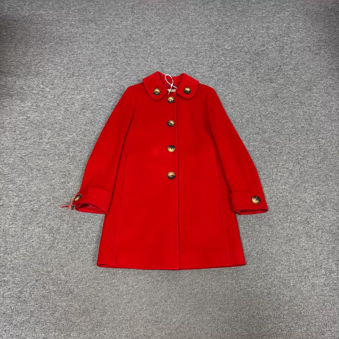 Burberry Burberry Red Single-breasted Wool Coat UK8 99new Size S / US 4 / IT 40 - 1 Thumbnail