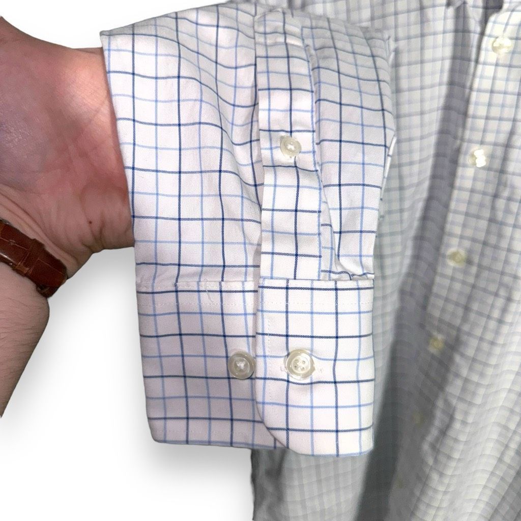 Other Stantt White & Blue Check Non-Iron Oxford Shirt 16 Size US M / EU 48-50 / 2 - 4 Thumbnail