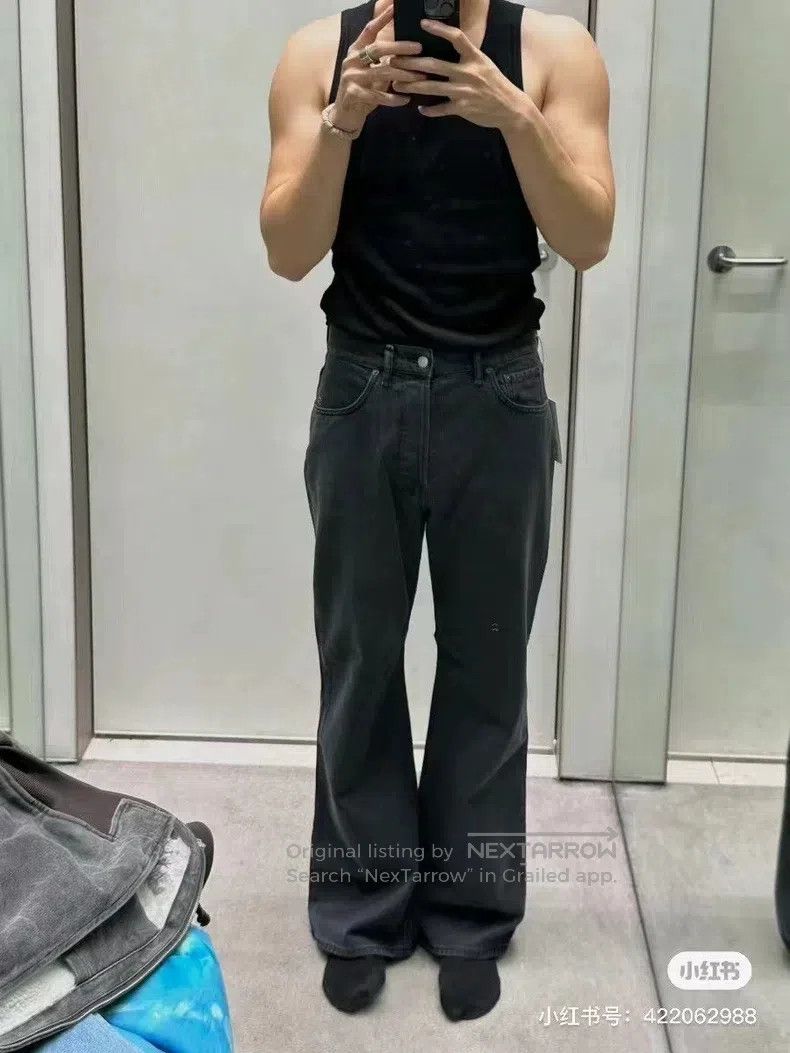 Acne Studios Acne Studios Washed Black Distressed Straight Bootcut Jean Size US 31 - 6 Thumbnail