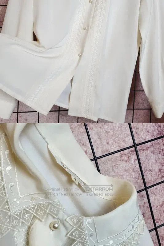 Burberry Burberry Embroidered Lace Long Sleeve Shirt. Size S / US 4 / IT 40 - 9 Thumbnail