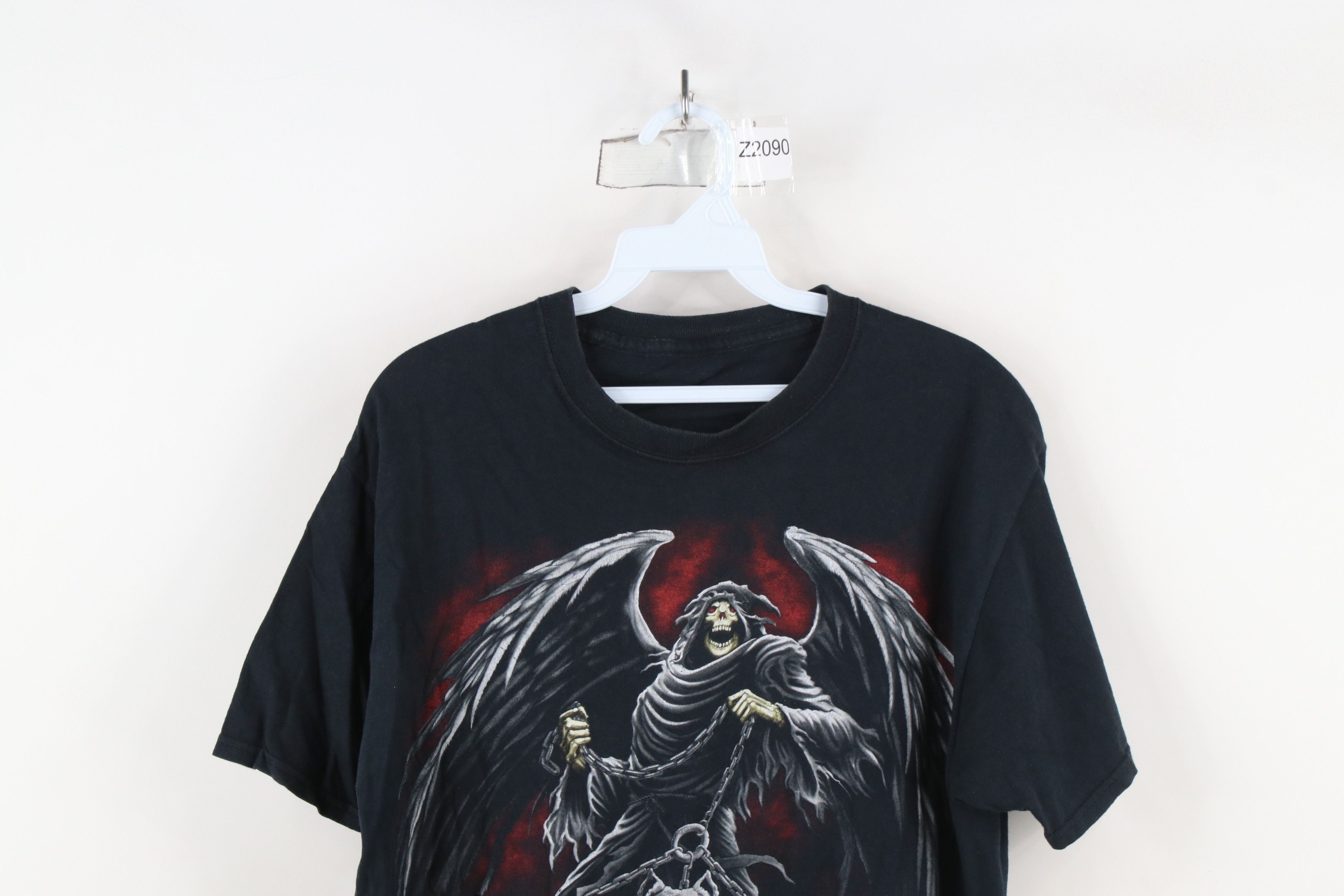 Vintage Vintage 90s Y2K Streetwear Grim Reaper Pitbull Dog T-Shirt Size US M / EU 48-50 / 2 - 2 Thumbnail