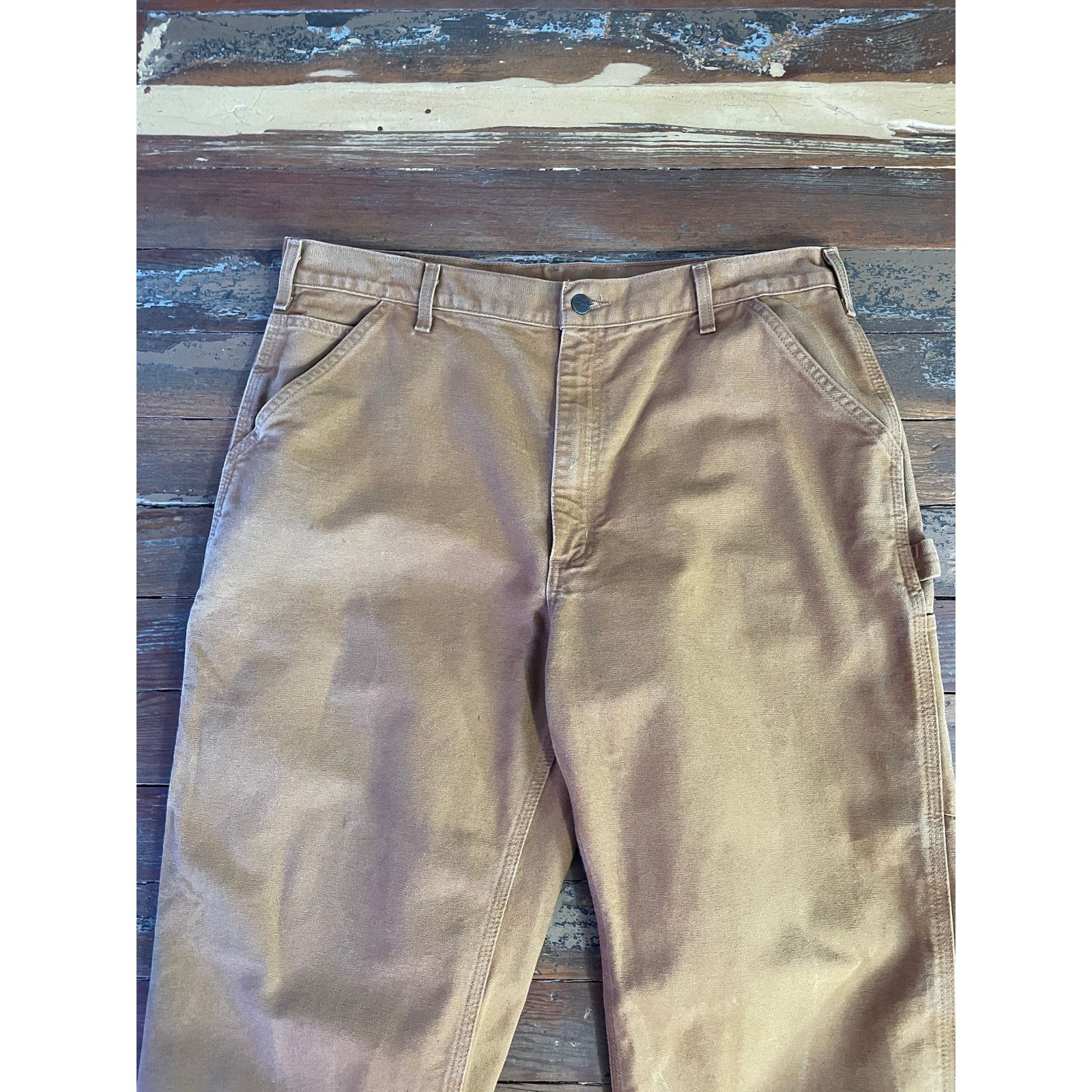 Carhartt Carhartt B11 Brown Duck Canvas Work Pants Mens 38x36 Size US 38 / EU 54 - 3 Thumbnail