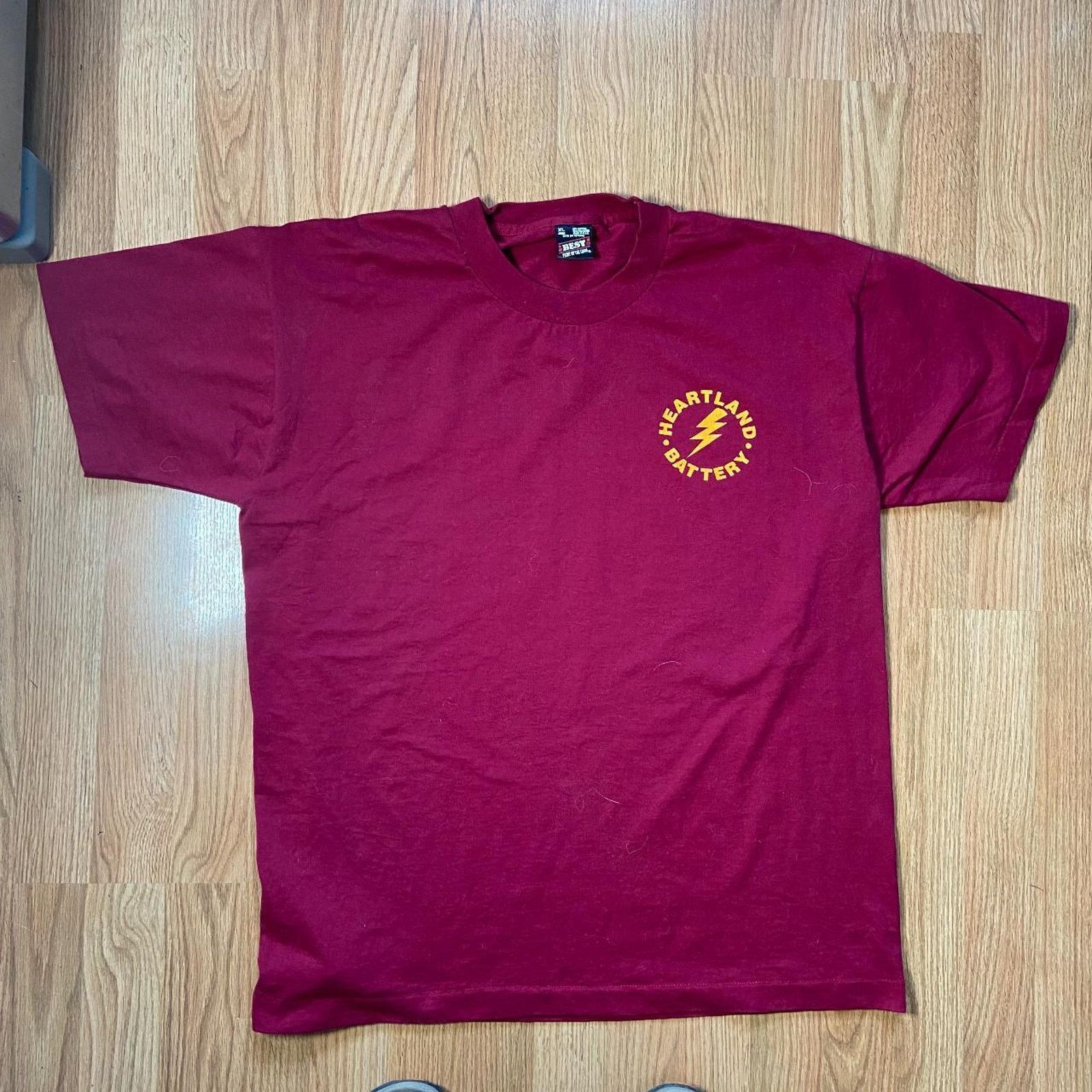 Fruit Of The Loom 90s burgundy heartland battery single Size US XL / EU 56 / 4 - 2 Thumbnail