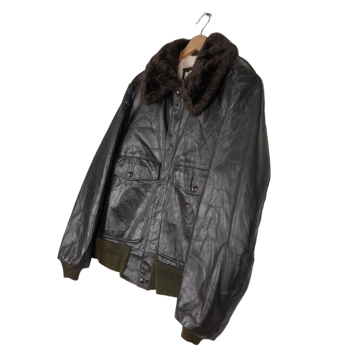 Vintage 🔥VTG 80’s GENUINE LEATHER JACKET SEARS USA MINK FUR COLLAR Size US M / EU 48-50 / 2 - 4 Thumbnail