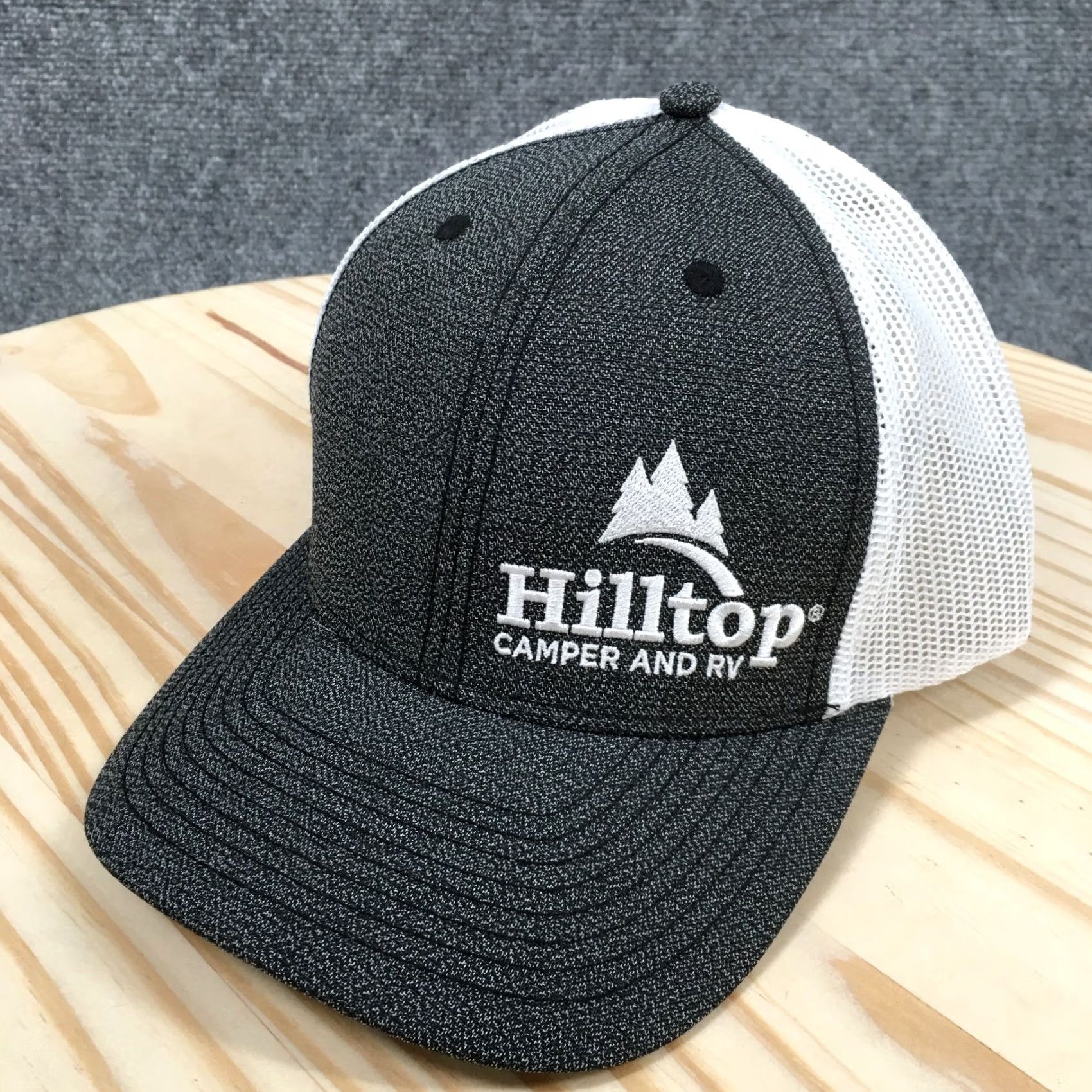 Camper Hilltop Camper And RV Trucker Hat Unisex Black One Size Curved Brim Embroidered Size ONE SIZE - 2 Thumbnail