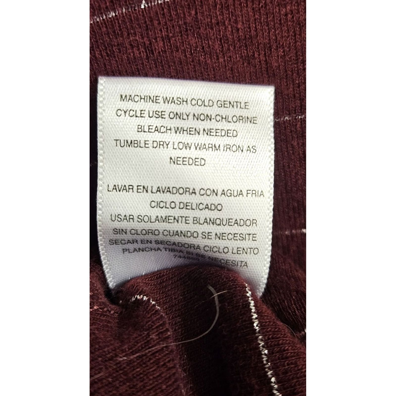 Vintage Favorite V-Neck Striped Long Sleeve T-Shirt Maroon M Women Size M / US 6-8 / IT 42-44 - 7 Thumbnail