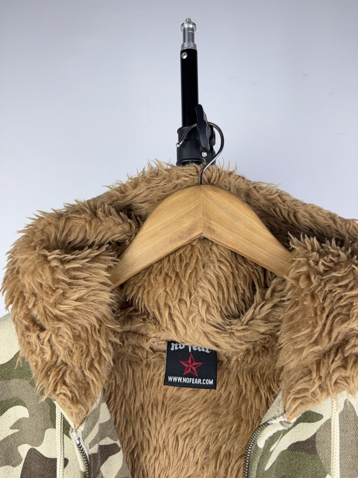 No Fear Vintage 00s Y2K NO FEAR Camo Full Zip Hoodie Mohair hood Size US S / EU 44-46 / 1 - 7 Thumbnail