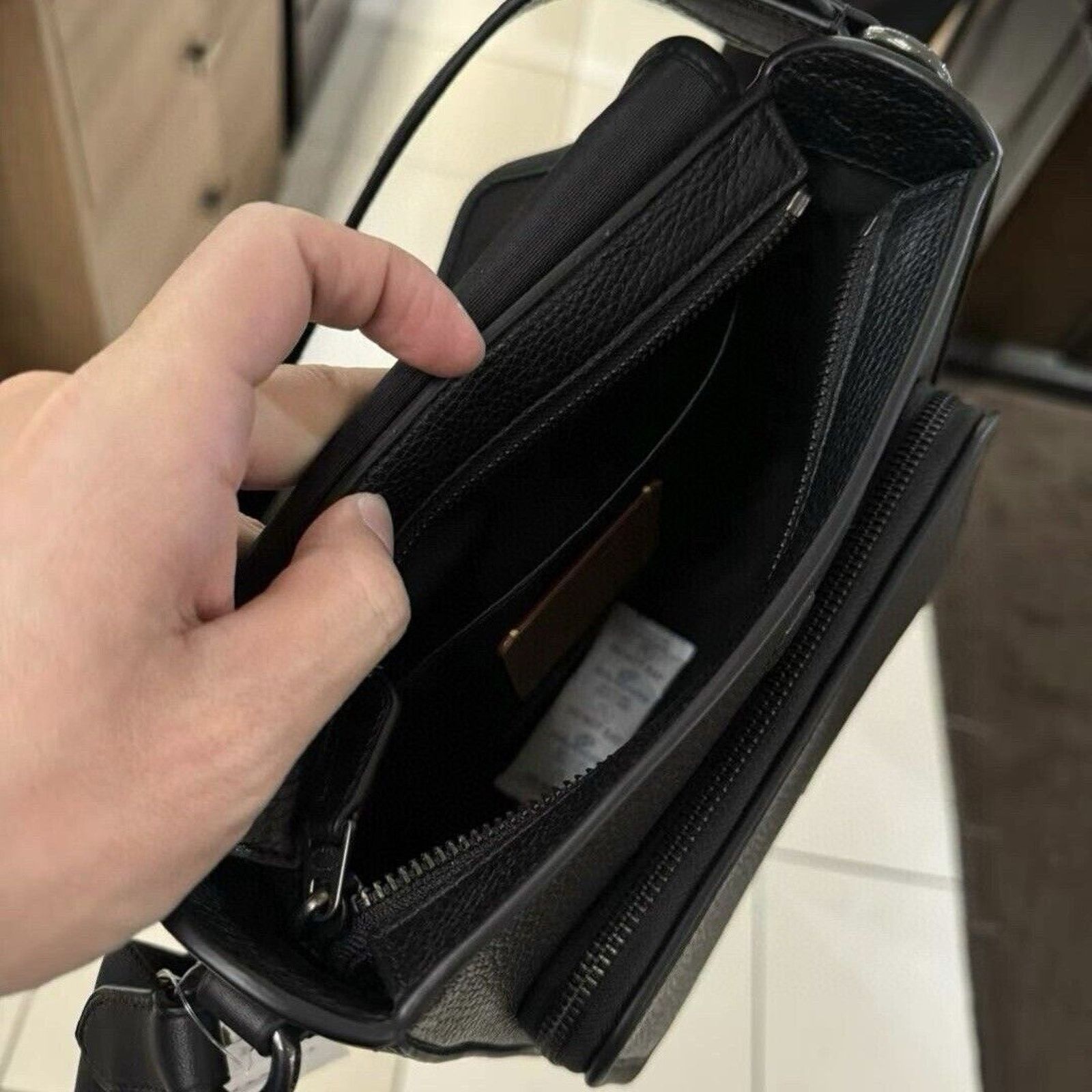 Coach NEW Coach Sullivan Leather Flap Crossbody Black Color $350 Size ONE SIZE - 10 Thumbnail