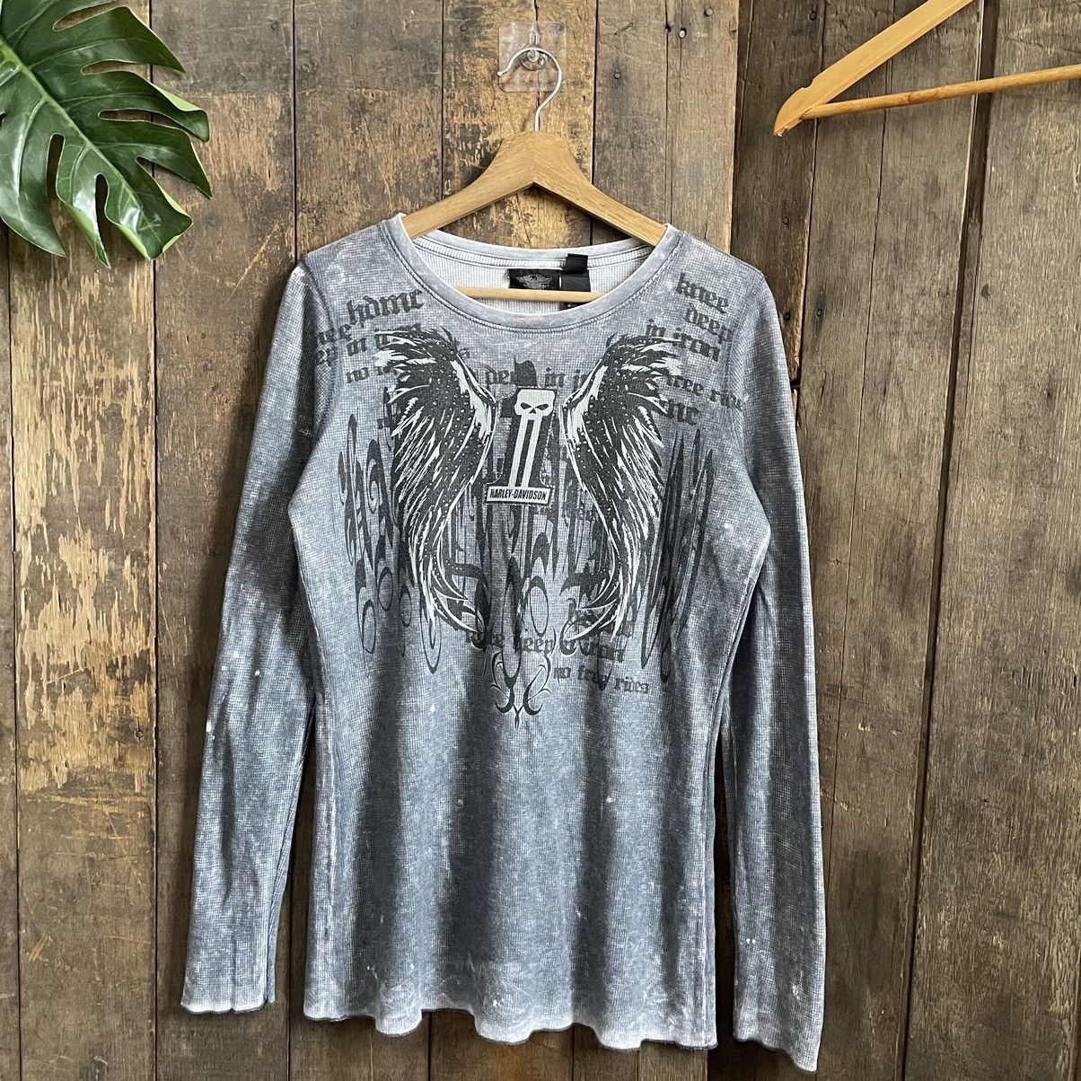 Harley Davidson Vintage Harley Davidson Longsleeve Thermal Tshirt Size US L / EU 52-54 / 3 - 1 Thumbnail