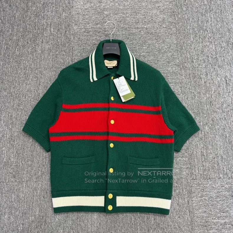 Gucci Gucci Contrast colour stitching wool knitted short sleeves Size US S / EU 44-46 / 1 - 1 Thumbnail