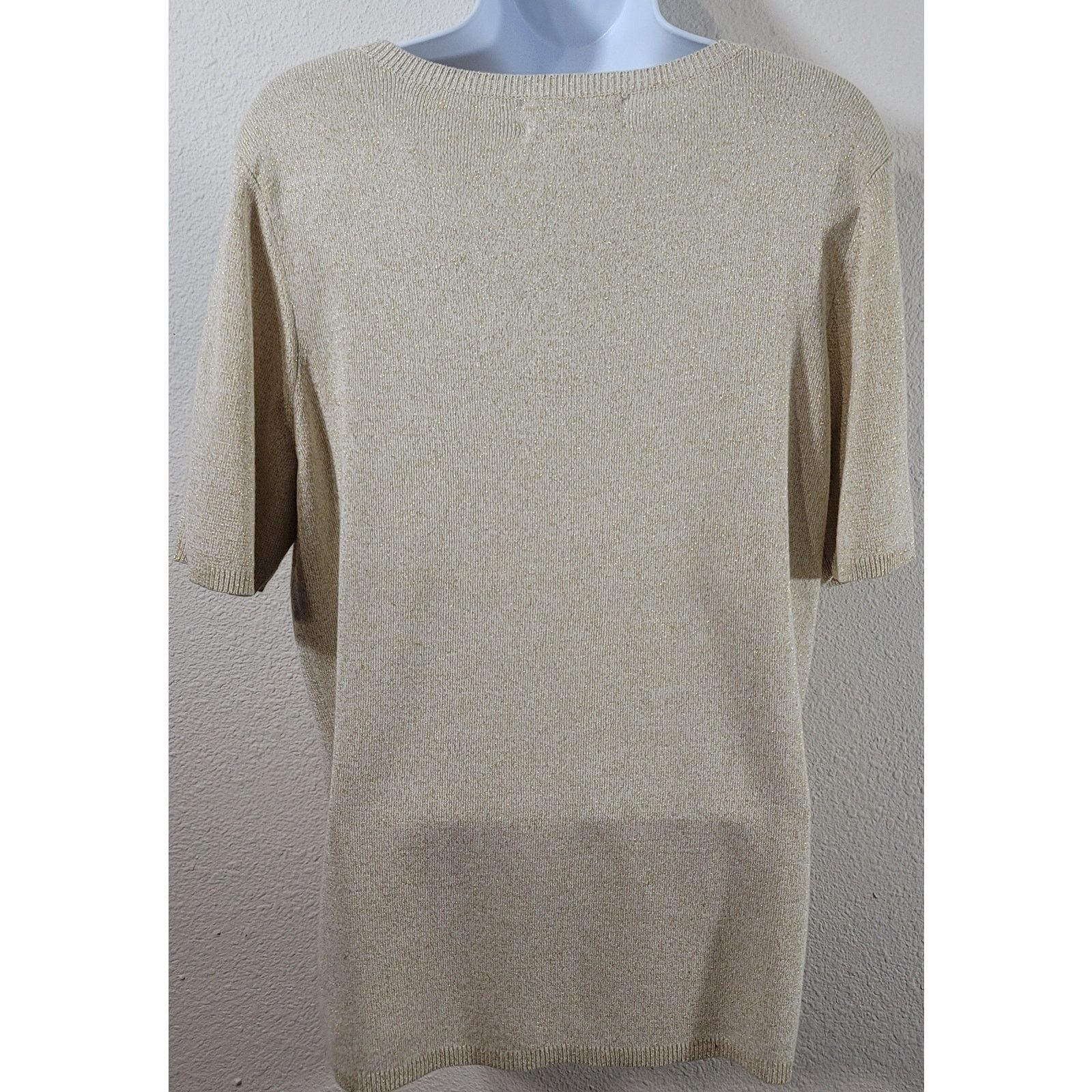 Other Draper's & Damon's Gold White Marled Round Neck Top Large Size L / US 10 / IT 46 - 3 Thumbnail
