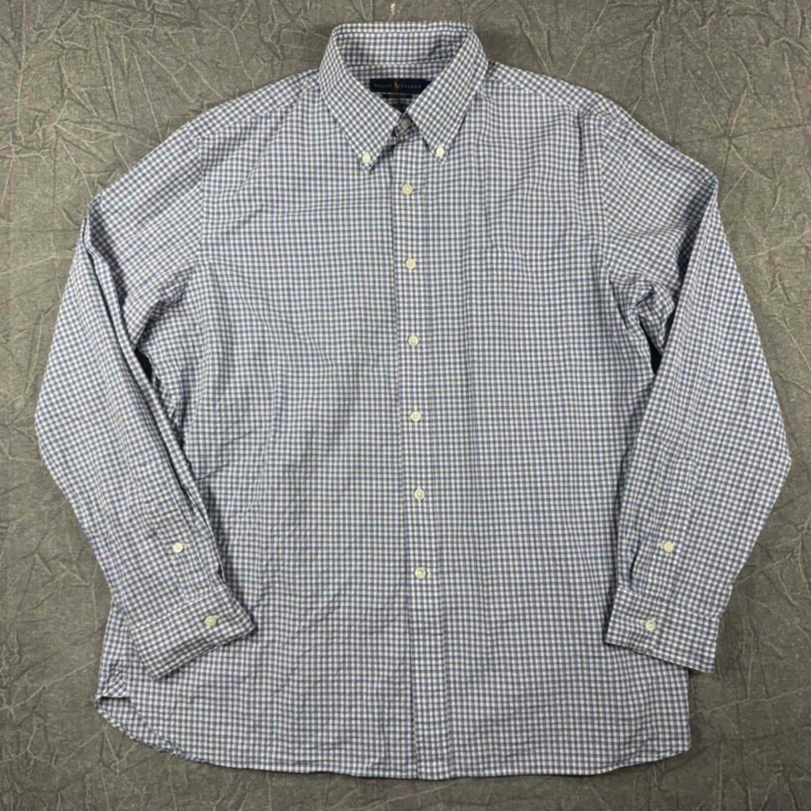 Polo Ralph Lauren Ralph Lauren Shirt Men's XL Blue 120's Poplin Button Down Size US XL / EU 56 / 4 - 2 Thumbnail