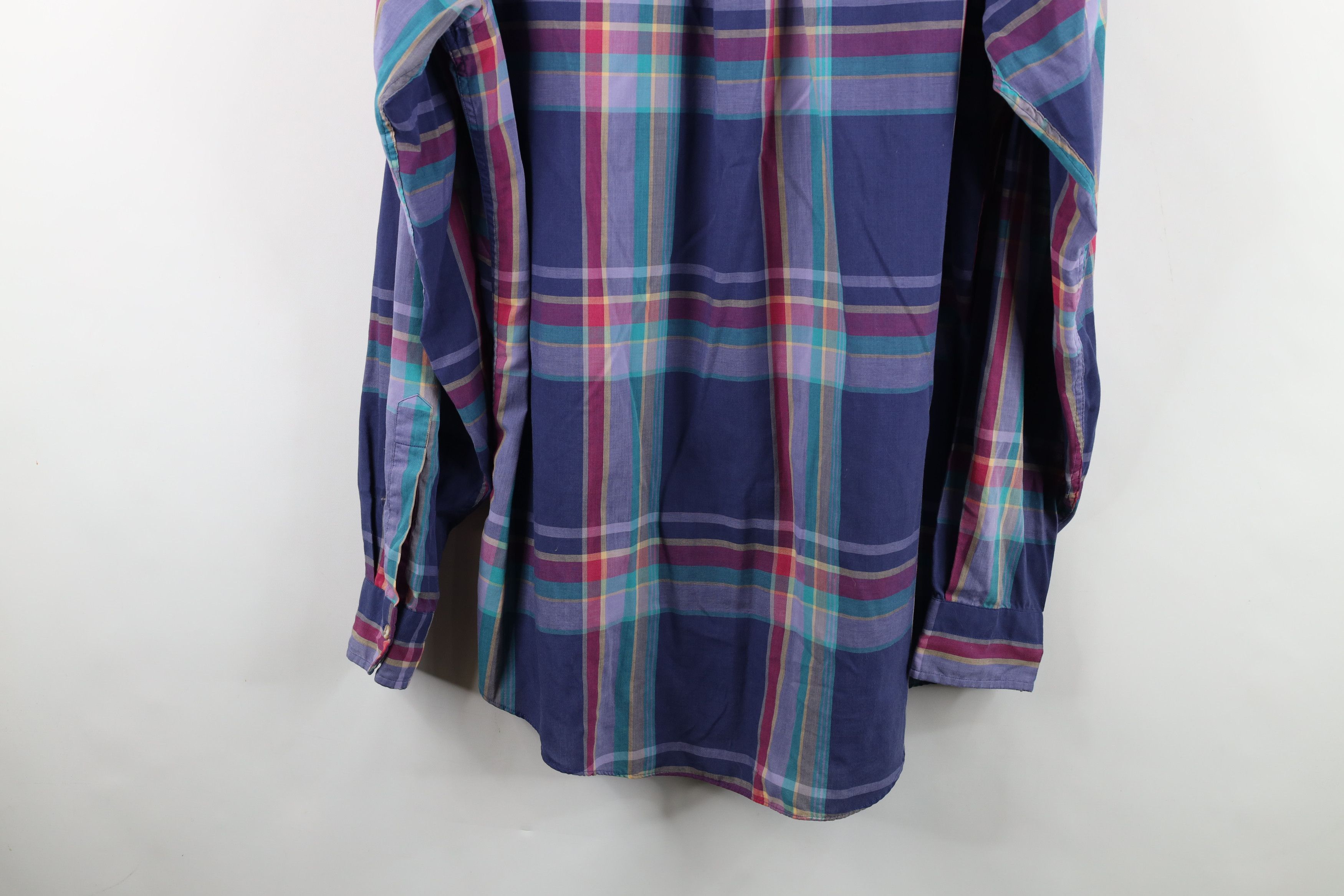 Vintage Vintage 90s Streetwear Madras Plaid Button Down Shirt Size US L / EU 52-54 / 3 - 15 Thumbnail