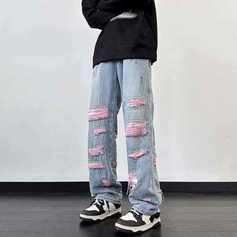 Japanese Brand × Jean Retro loose graffiti ripped jeans Size US 32 / EU 48 - 1 Thumbnail