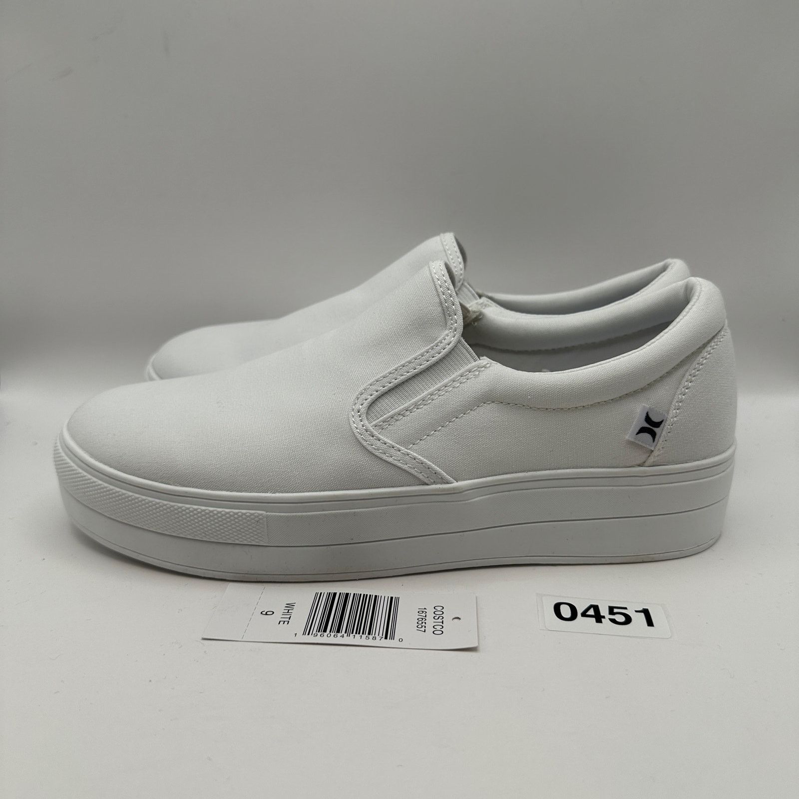 Hurley HURLEY Women's 9 Slip On Platform Triple White Canvas Size US 9 / IT 39 - 2 Thumbnail