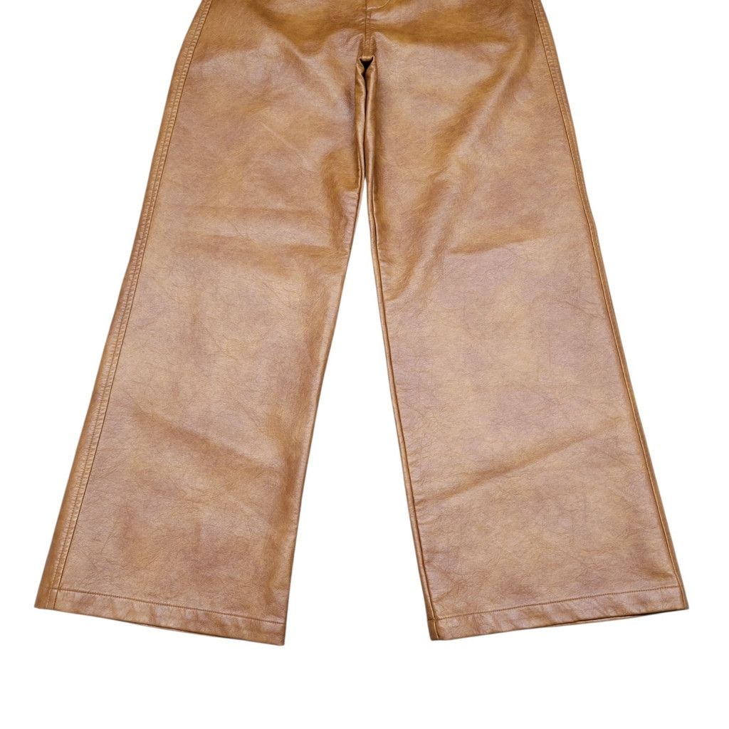Other ANEWSTA Women Faux-Leather Wide-Leg Brown Pants Size Medium Size 28" / US 6 / IT 42 - 9 Thumbnail