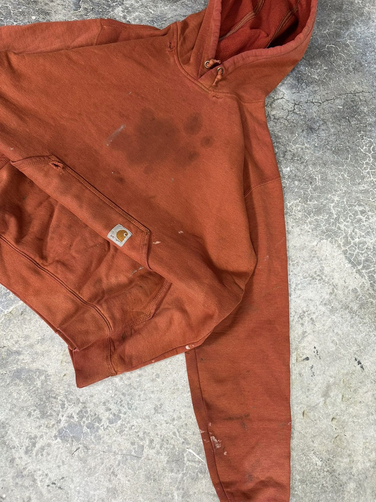 Carhartt × Vintage Vintage Faded Thrashed Carhartt Hoodie Size US L / EU 52-54 / 3 - 4 Thumbnail