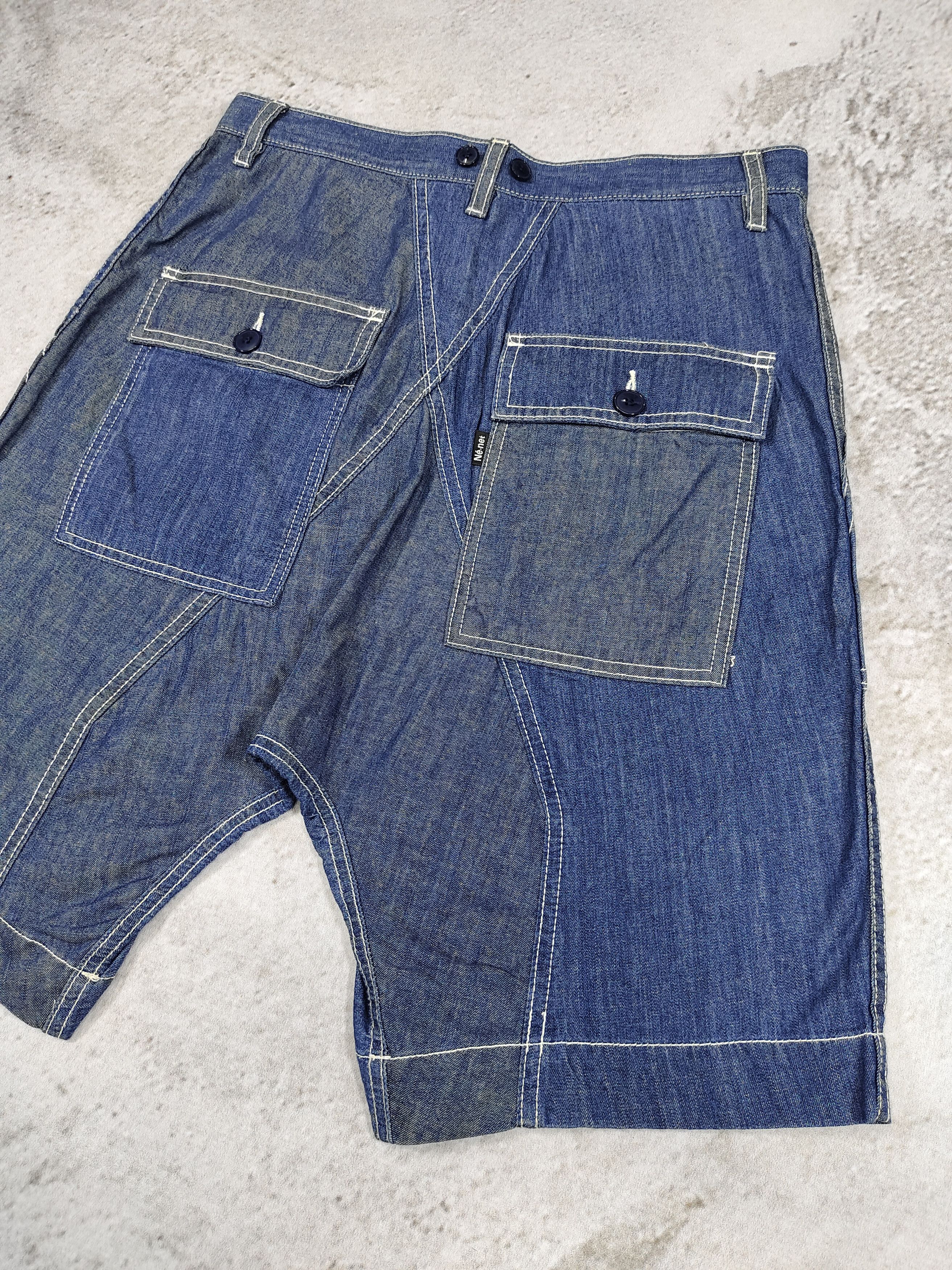 Ne-Net 00s Ne-Net- Sarouel Utility Panel Drop Crotch Denim Short Size 30" / US 8 / IT 44 - 7 Thumbnail