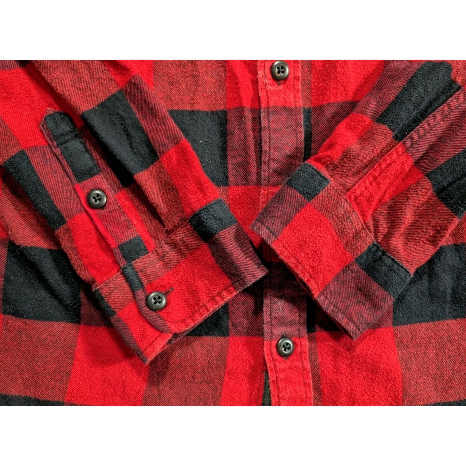 Vans VANS Off The Wall Flannel Shirt Mens Large Slim Fit Red Plaid Sleeve Button Up Size US L / EU 52-54 / 3 - 6 Thumbnail