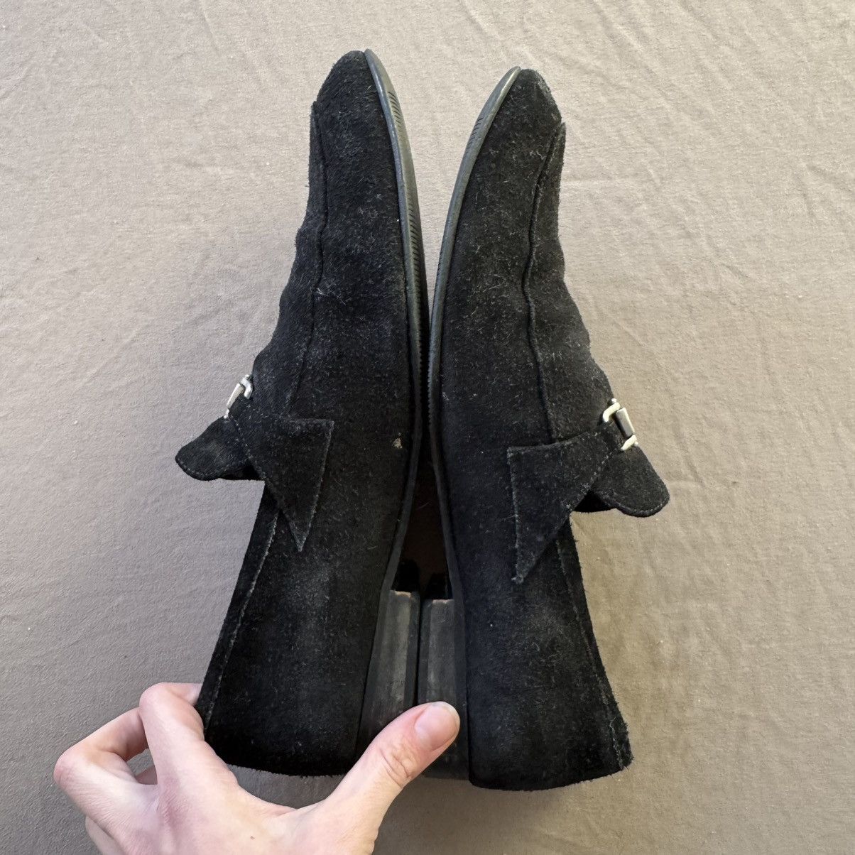 Designer European Suede Leather Buckle Loafers Size US 6 / EU 39 - 3 Thumbnail