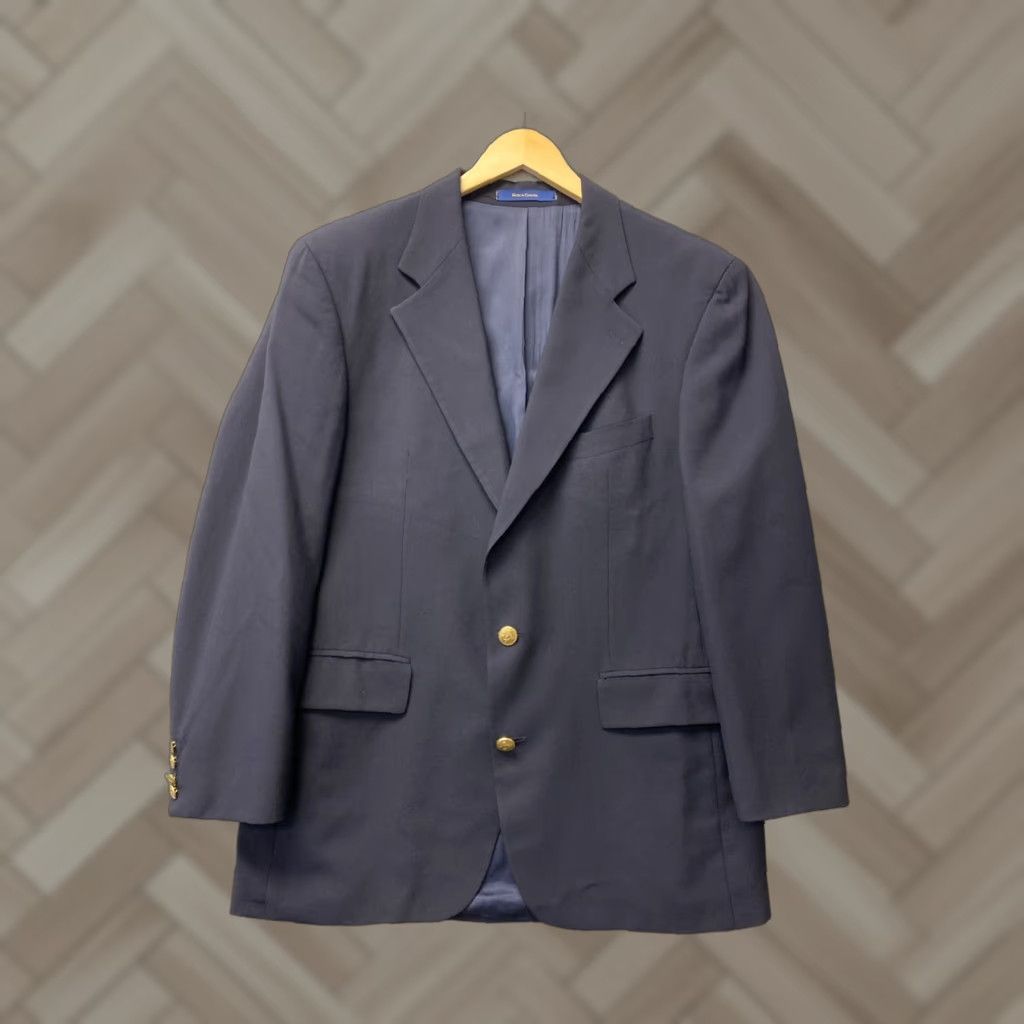 Chaps Chaps Ralph Lauren Blazer Mens 42 Navy Blue Wool Gold Button Jacket Size 42R - 1 Thumbnail