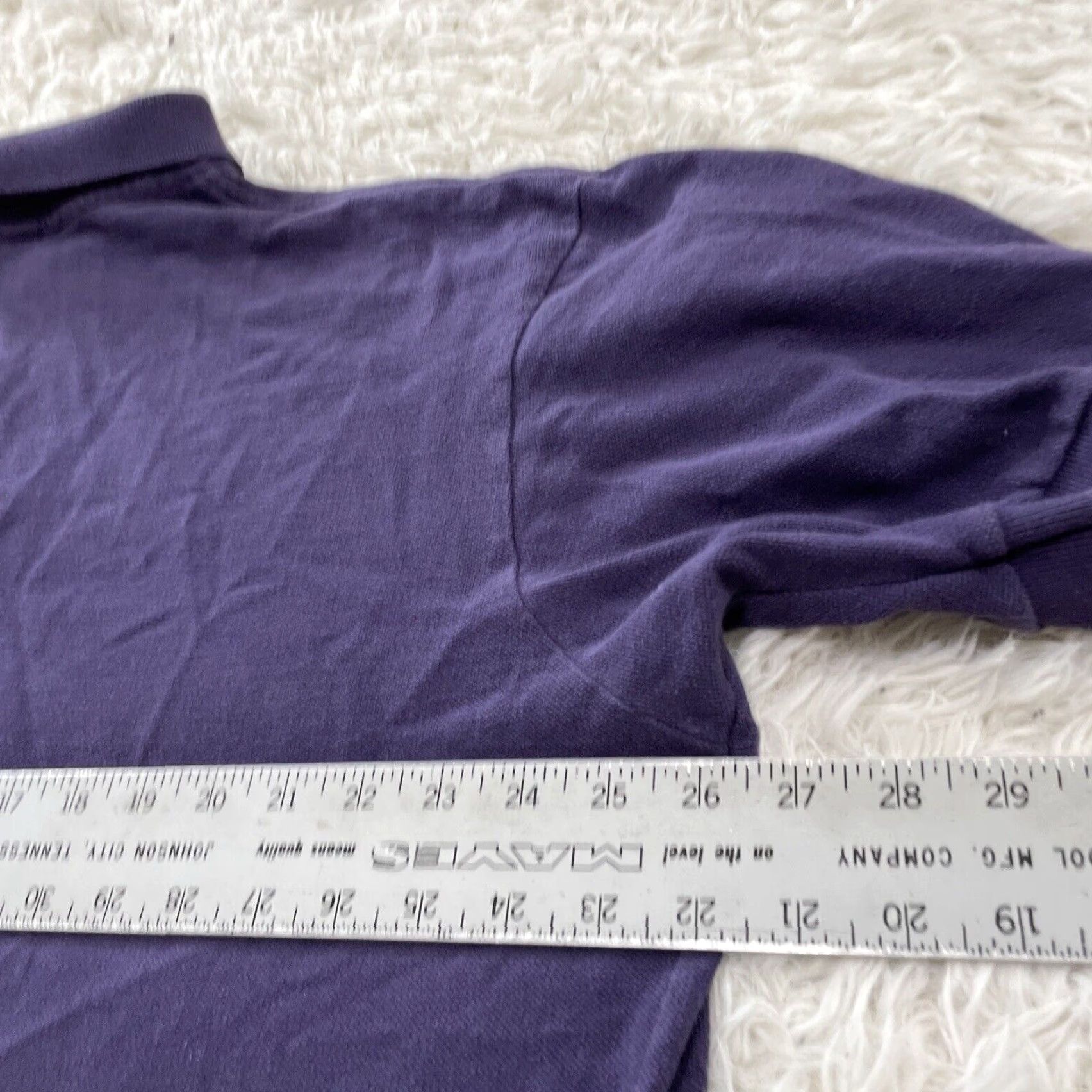 Lands' End Lands' End Polo Shirt Mens XL Purple Vintage 90s Preppy Made USA Retro Knit Cotton Solid Short Sleeve Button Chest 52"} Size US XL / EU 56 / 4 - 7 Thumbnail