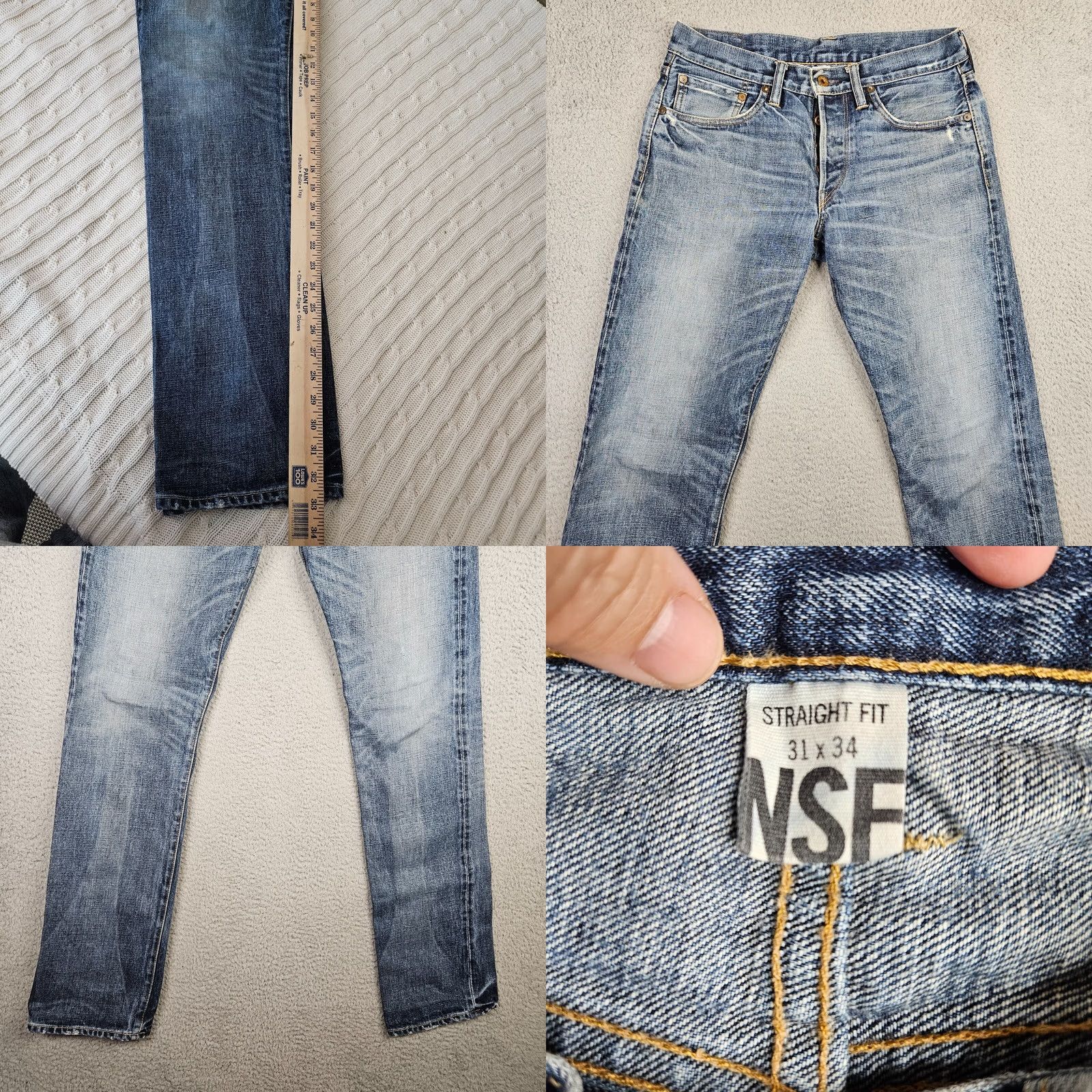 Vintage NSF Jeans Regular Straight 31 31x33 Blue Cotton USA Men’s Denim Jeans Button Logo Medium 90s? Size US 31 - 8 Thumbnail