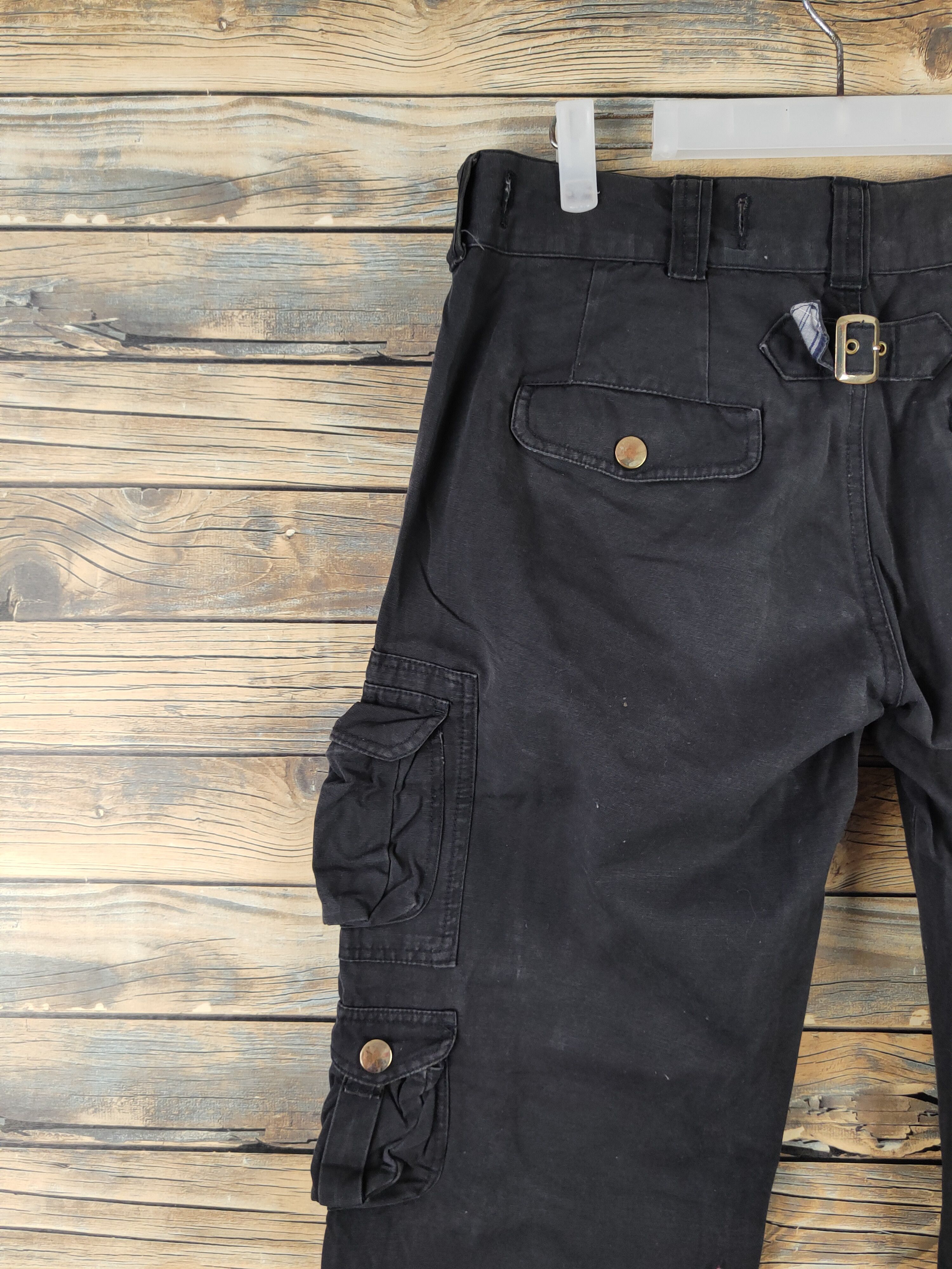 Japanese Brand DL Neutral infinity Black Multipocket Cargo Pants #1962 Size US 32 / EU 48 - 8 Thumbnail