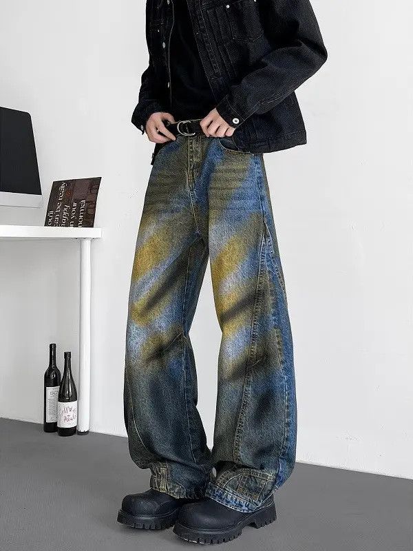 Japanese Brand Retro loose inverted wide leg jeans Size US 32 / EU 48 - 2 Thumbnail
