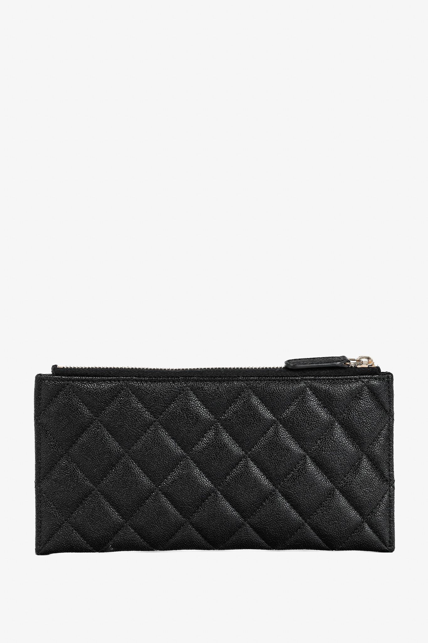 Chanel Chanel Black Caviar Leather Quilted Boy Zip Pouch Size ONE SIZE - 4 Thumbnail