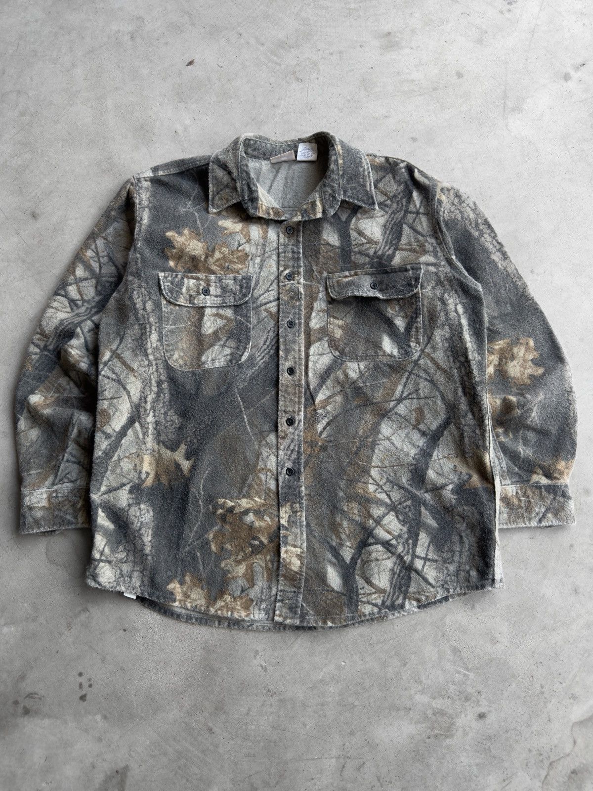 FiveBrother Vintage 90s Five Brothers Camo Button Up Flannel Shacket Size US XL / EU 56 / 4 - 1 Thumbnail