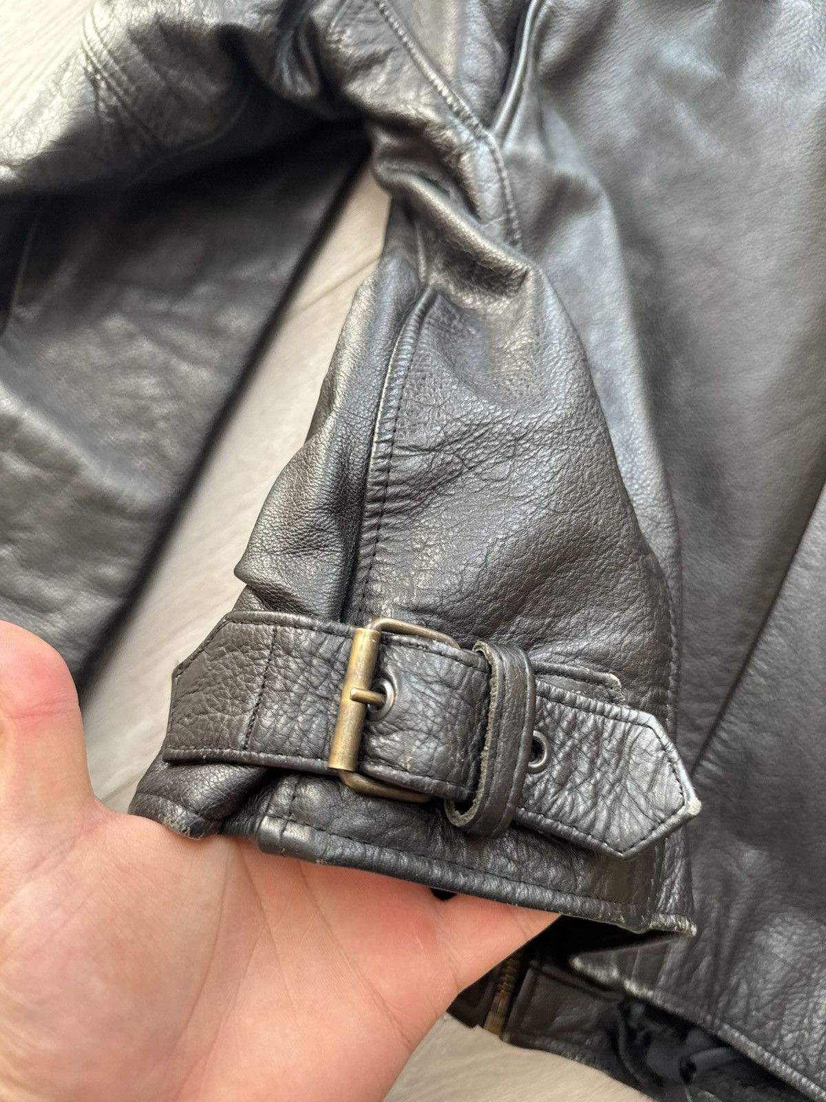 Genuine Leather Vintage Leather Jacket Ramones Biker Rare Punk Rock Rare Size US M / EU 48-50 / 2 - 9 Thumbnail