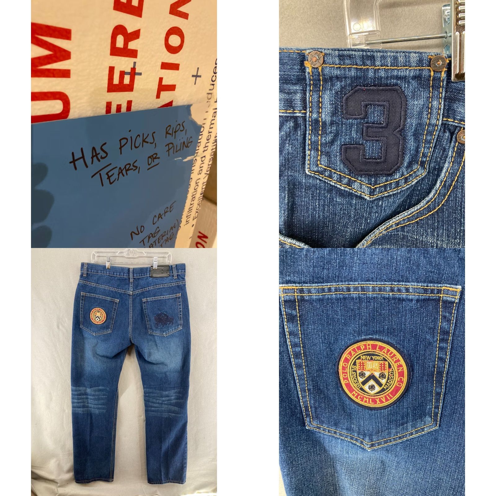 Polo Ralph Lauren Polo Ralph Lauren Jeans Mens Blue Size 36x34 Cotton USA Made Distressed Patches Straight Denim Horse pic Size US M / EU 48-50 / 2 - 8 Thumbnail