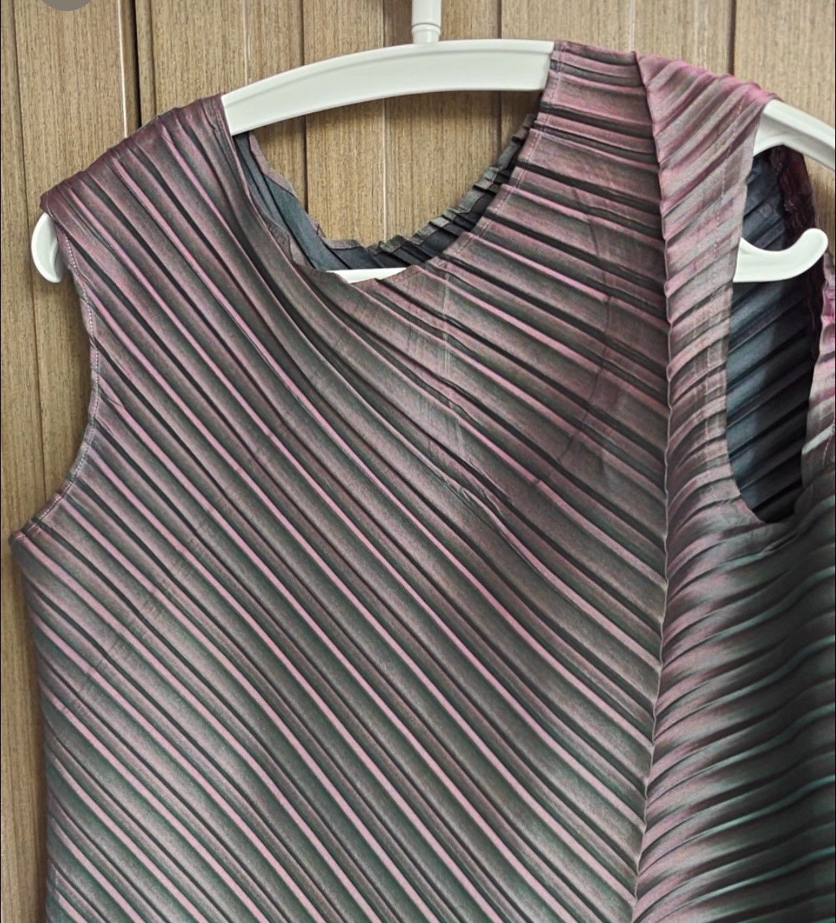 Issey Miyake Diagonal-striped Asymmetric Ruched Dress Size M / US 6-8 / IT 42-44 - 4 Thumbnail
