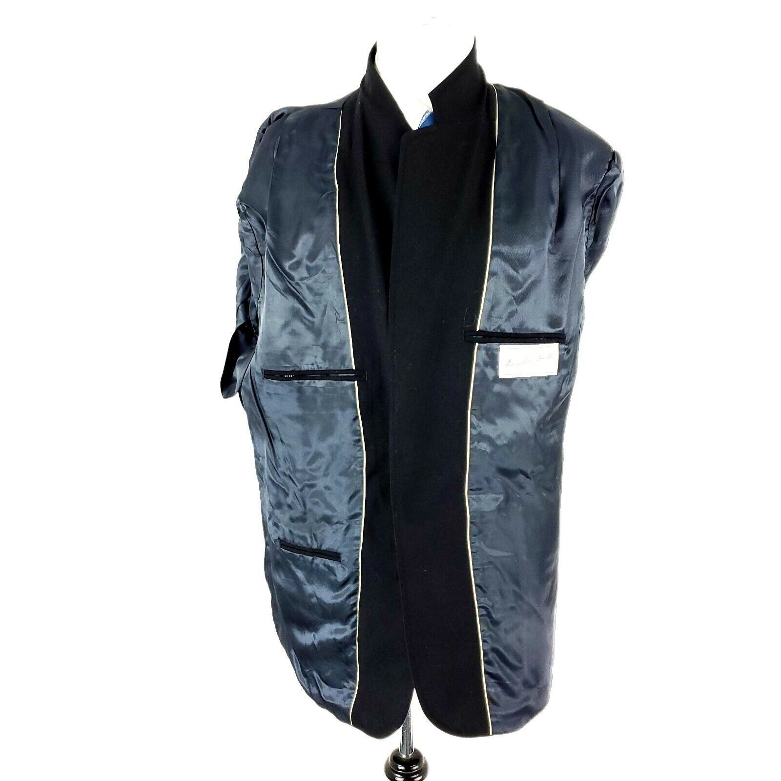 Vintage Alexander Shields Wool 2 Gold Button Blazer 44R Black Size 44R - 11 Thumbnail