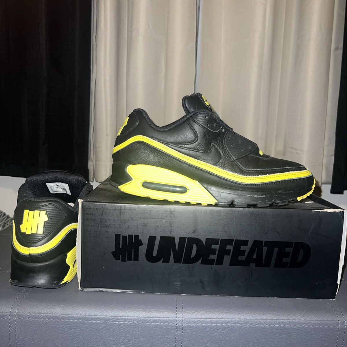 Nike × Undefeated Nike Air Max ‘90 x Undefeated | Black Opti-Yellow 2019 Size US 12 / EU 45 - 1 Thumbnail