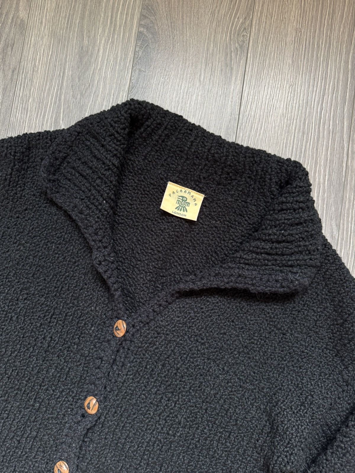 Other Vintage Pachamama pure wool hand knit cardigan sweater Size L / US 10 / IT 46 - 3 Thumbnail