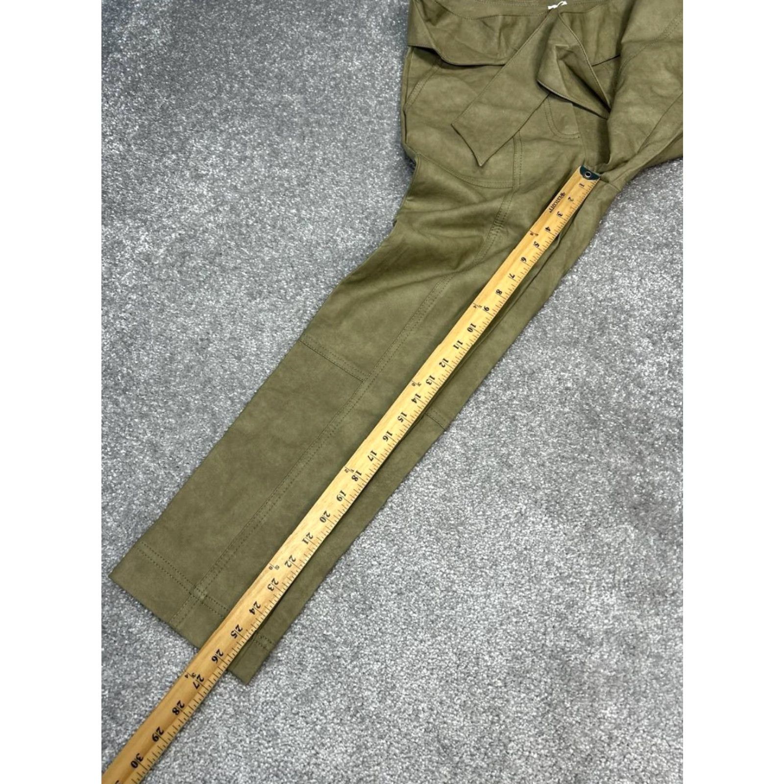 Jonathan Simkhai Jonathan Simkhai Tessa Vegan Leather Pants Womens 4 Green Lined Straight Leg New Size 27" / US 4 / IT 40 - 3 Thumbnail