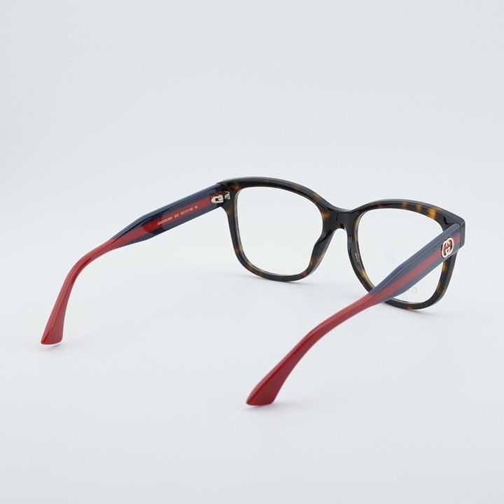 Gucci Gucci GG0038ONN 003 Eyeglasses Havana 54mm Square Frame Size ONE SIZE - 4 Thumbnail
