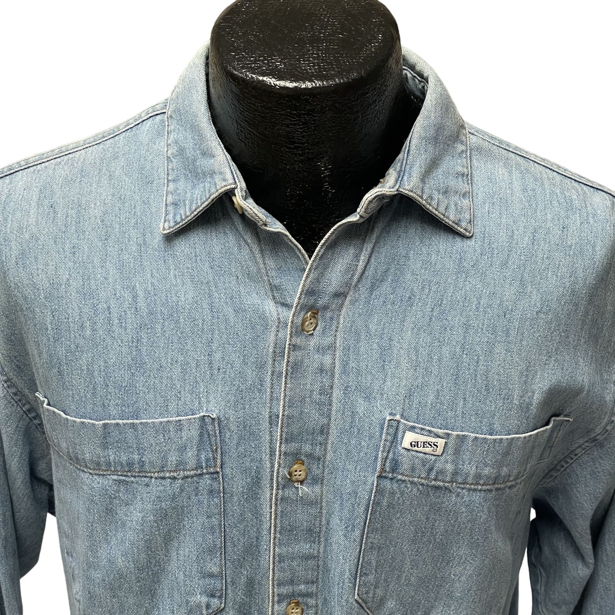 Guess Vtg Georges Marciano Blue Jean Btn Up Streetwear Shirt Size US S / EU 44-46 / 1 - 2 Thumbnail