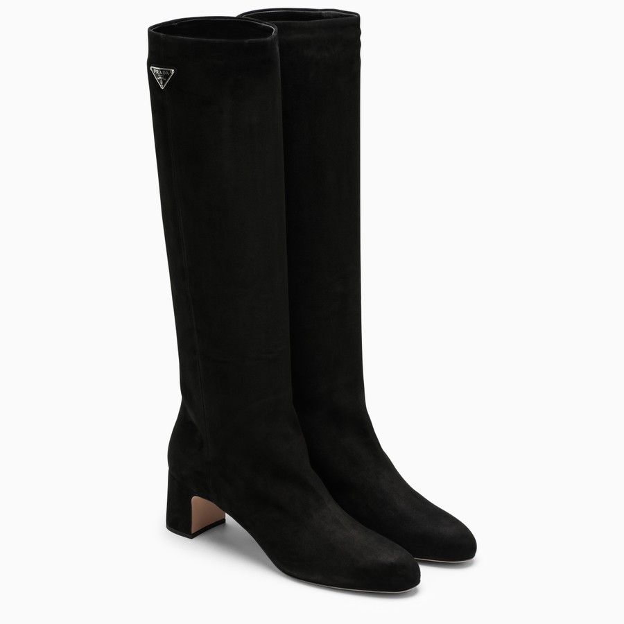 Prada o1d2blof0924 Suede Boots in Black Size US 8 / IT 38 - 2 Thumbnail