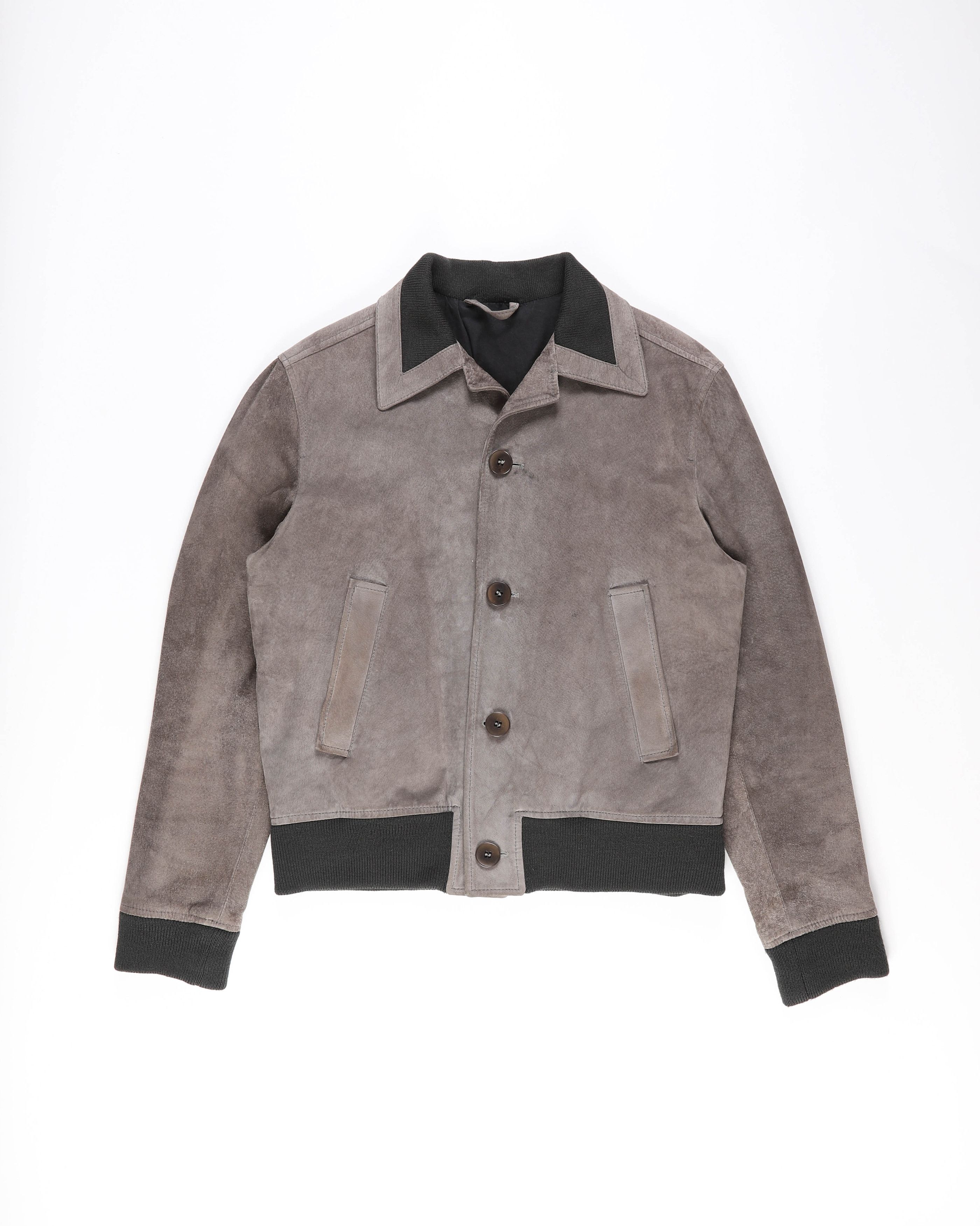 Maison Margiela FW03 Contrast Collar Bomber in Grey Suede Size US L / EU 52-54 / 3 - 1 Thumbnail