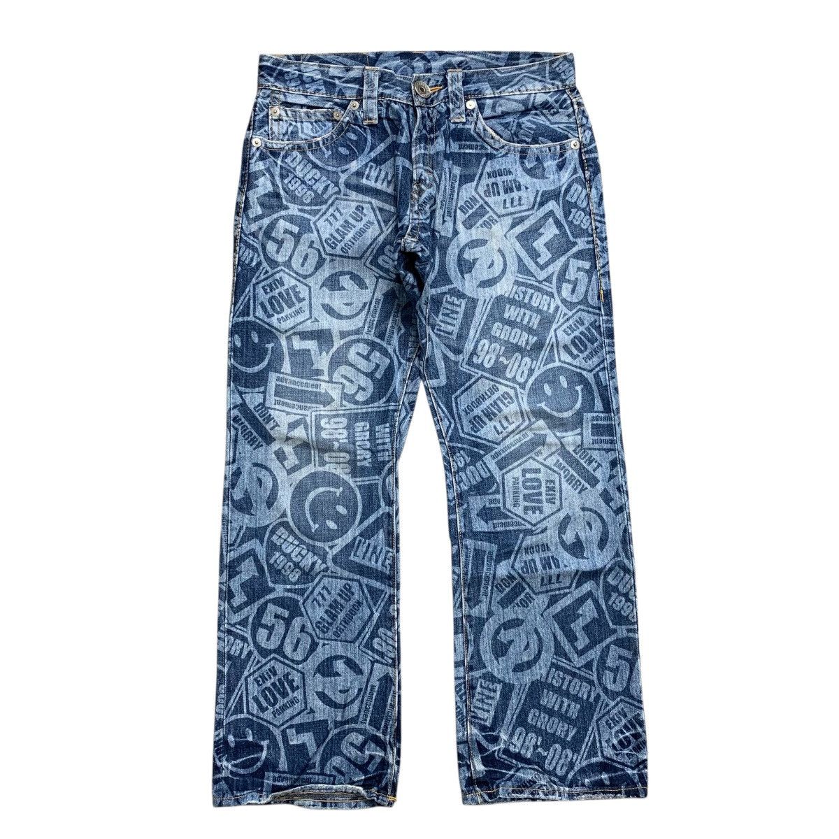 If Six Was Nine × Japanese Brand × Le Grande Bleu (L.G.B.) 2000’s Co&Lu Over Print Jeans Inspired Hysteric Glamour Size US 32 / EU 48 - 2 Thumbnail