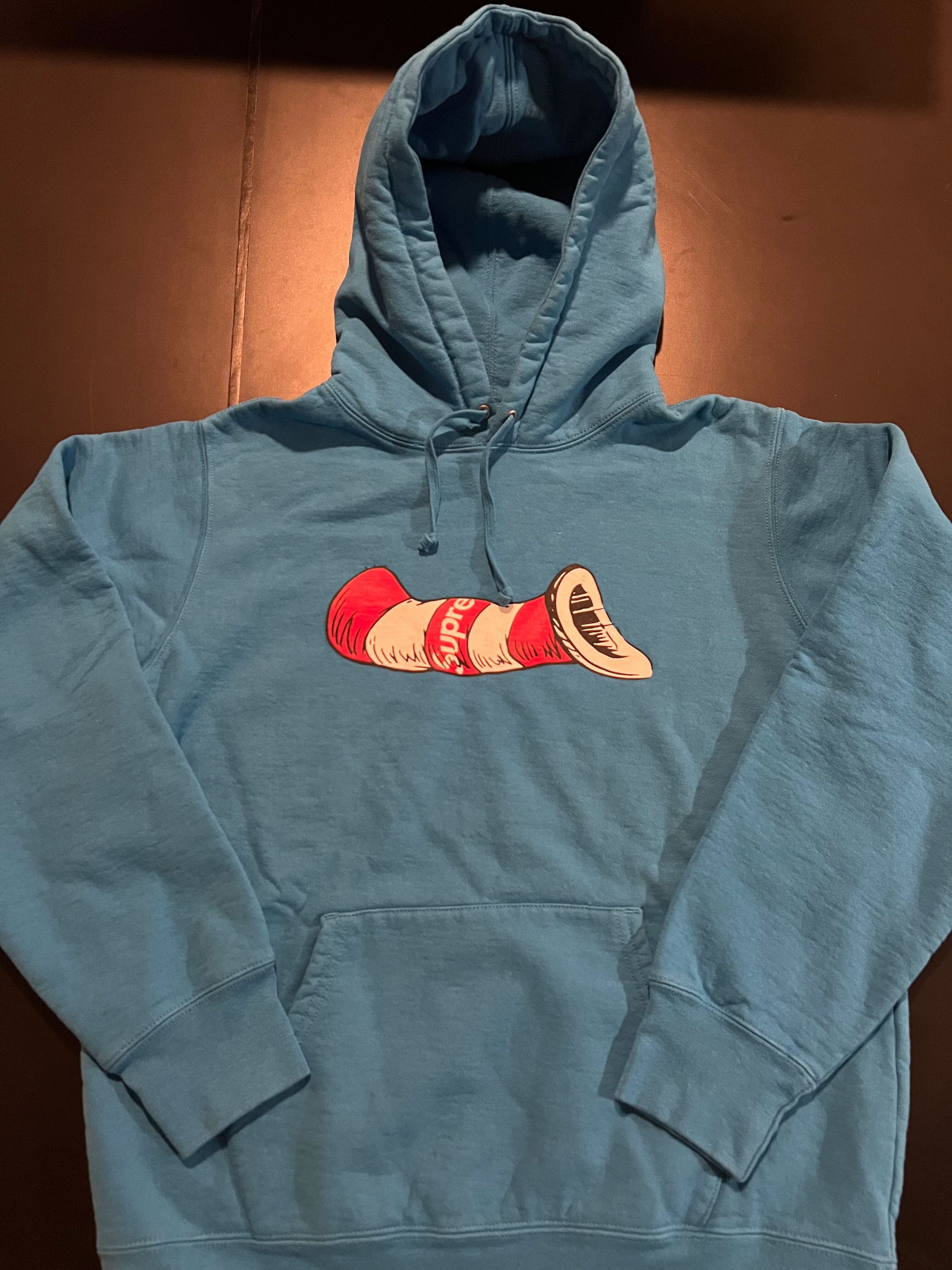 Supreme Supreme Blue Cat In The Hat Hoodie Sweatshirt Medium Size US M / EU 48-50 / 2 - 1 Thumbnail