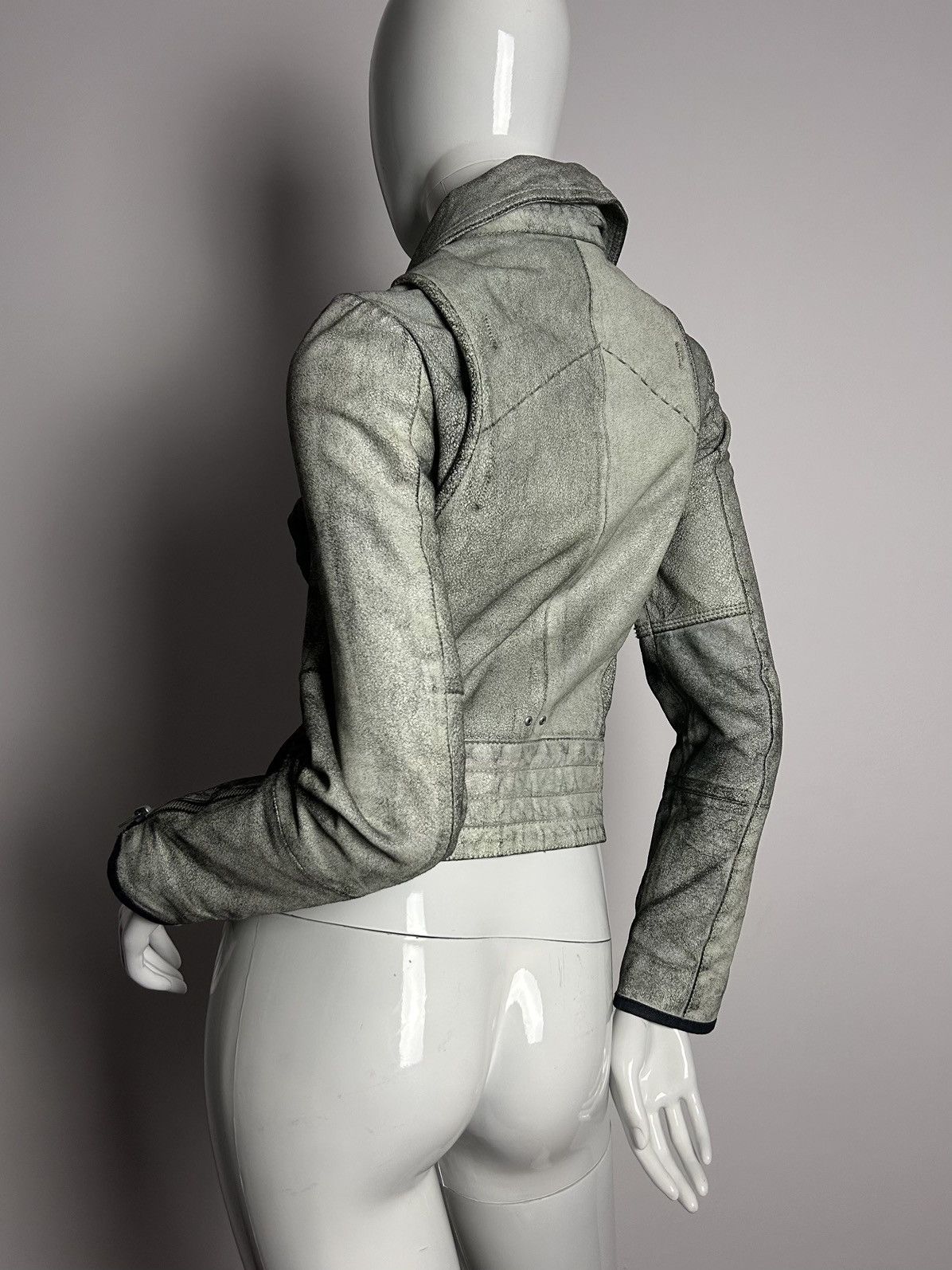 Other Designed crackle texture leather biker asymmetric jacket Size S / US 4 / IT 40 - 9 Thumbnail