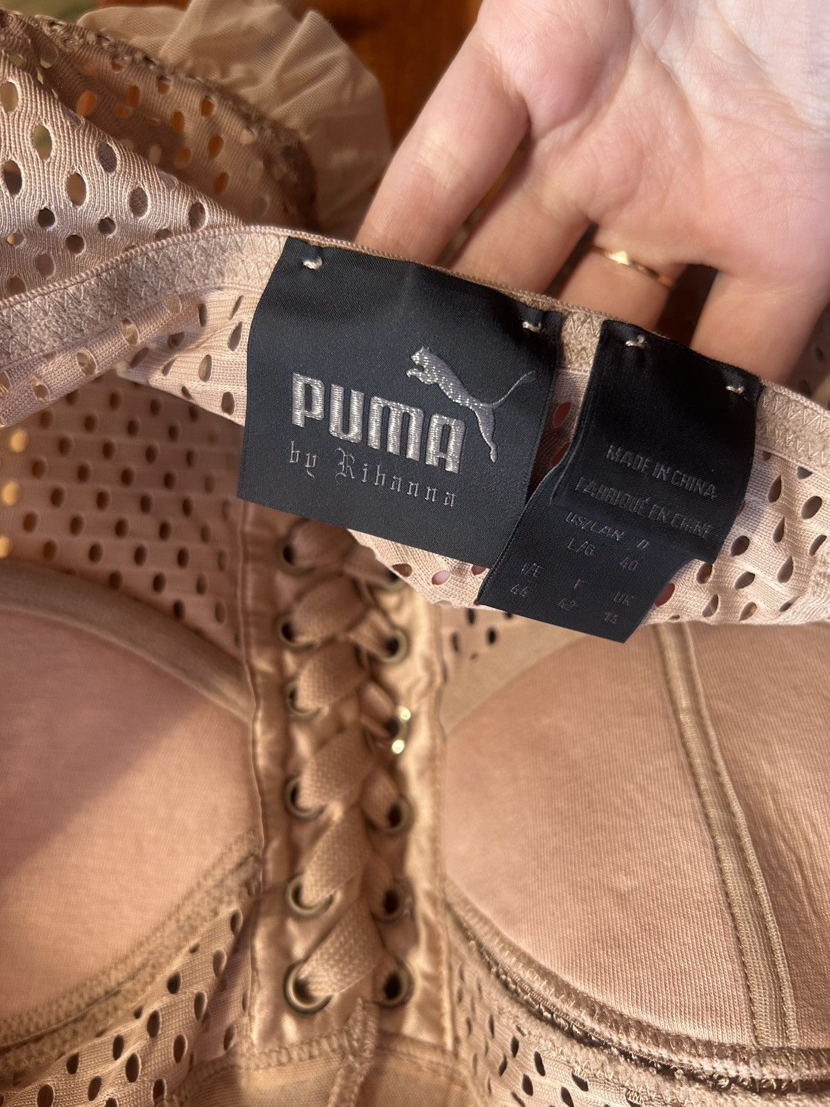 Fenty × Rihanna Puma x Rihanna Mesh Bustier Top Lace Up Corset With Sleeves Size L / US 10 / IT 46 - 9 Thumbnail